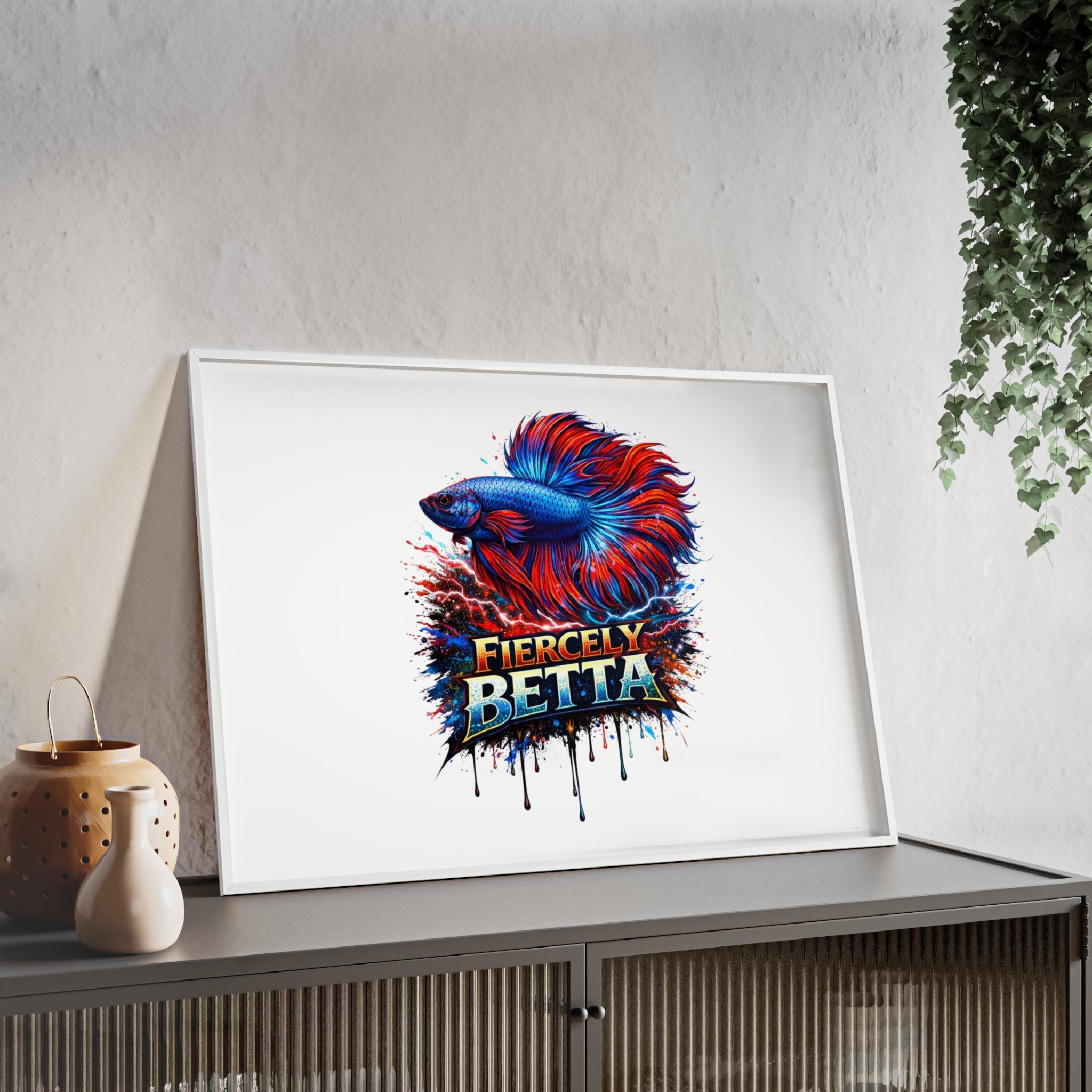 Fiercely Betta Framed Poster — Colorful Betta Fish Wall Art