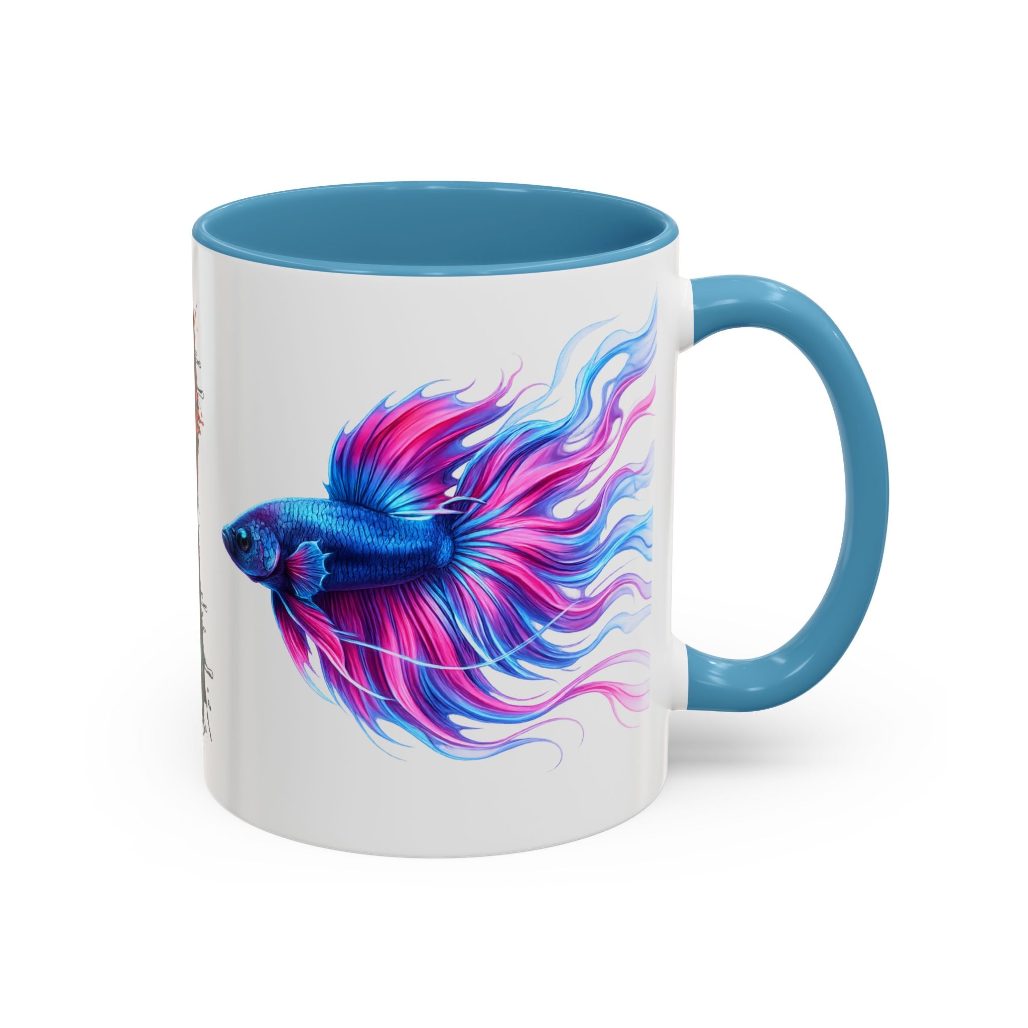 Betta Fish Accent Coffee Mug — Vibrant Neon Betta Design (11/15 oz)