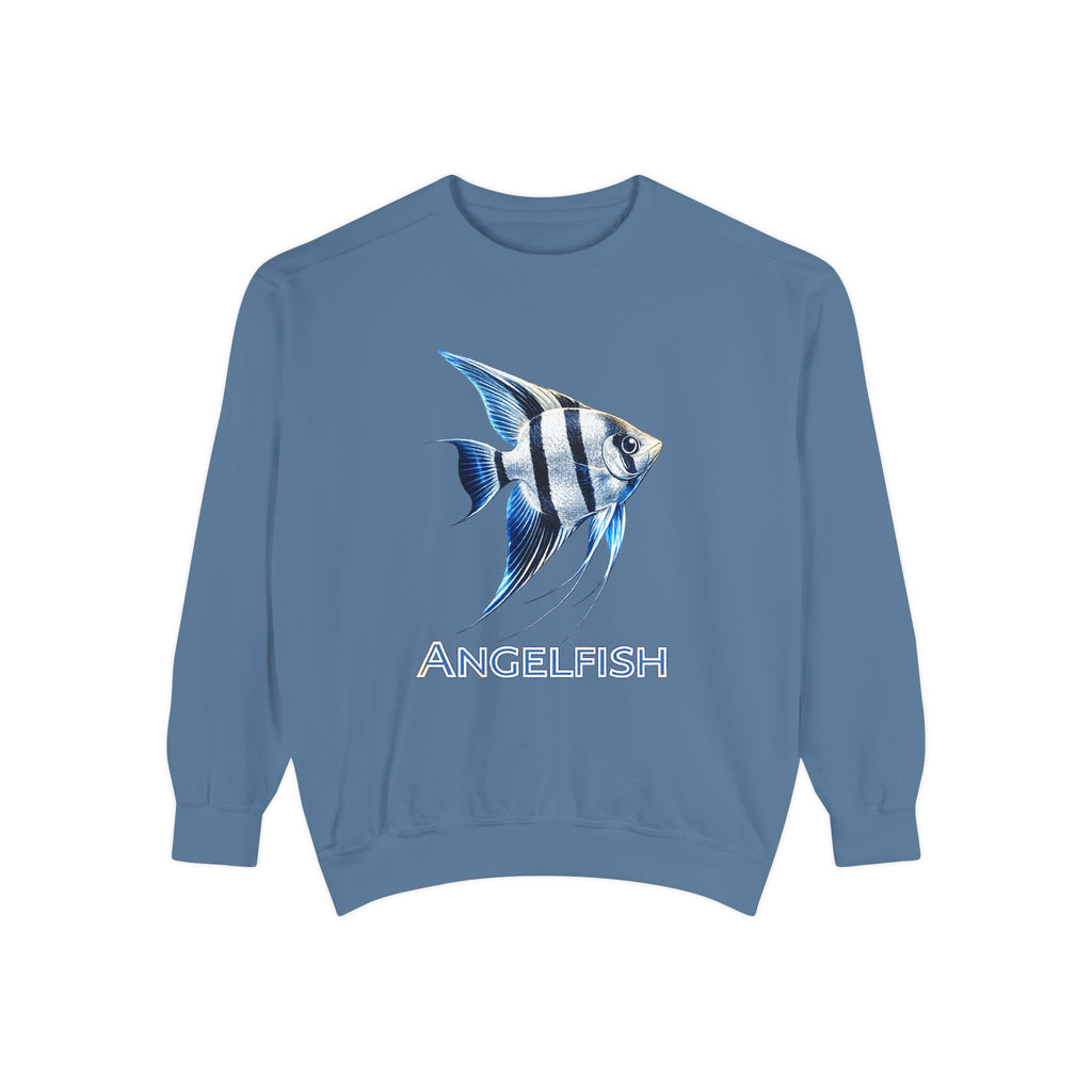 Angelfish Graphic Sweatshirt — Blue Tropical Fish Crewneck
