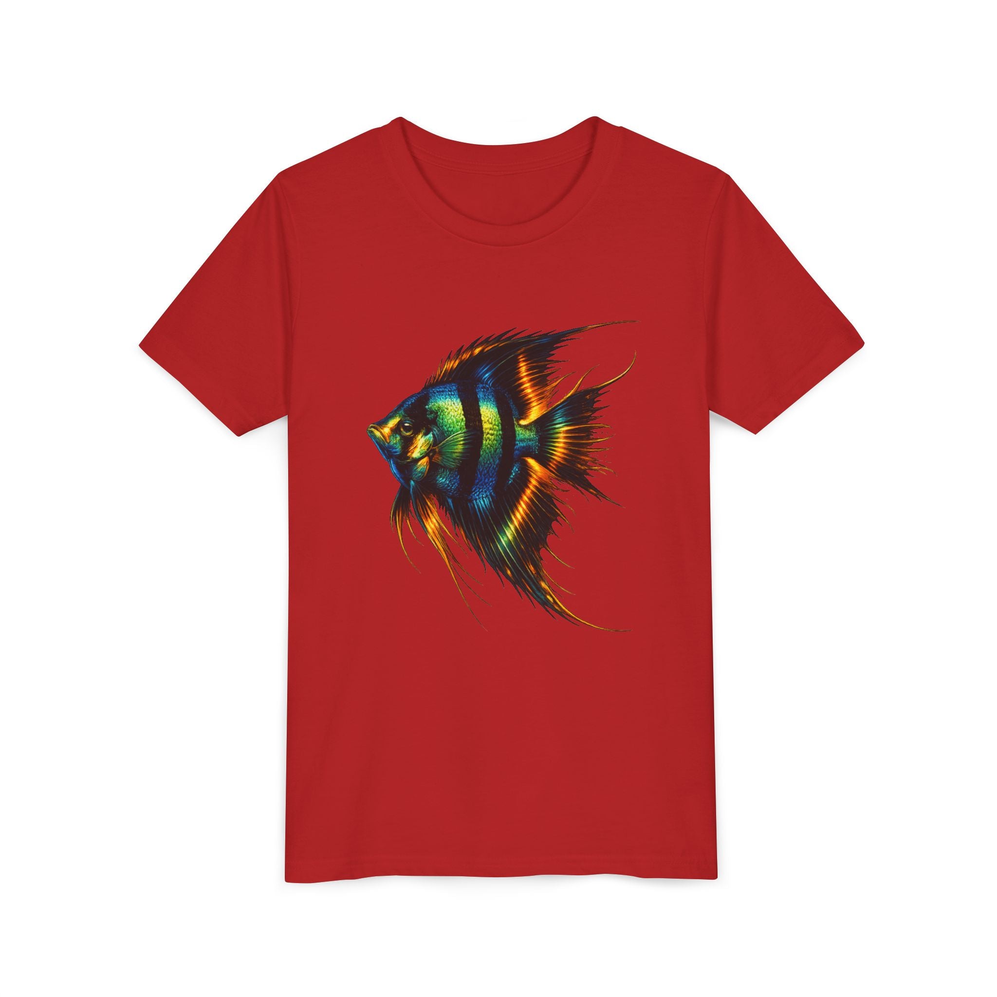 Angelfish Youth Tee – Colorful Aquarium Fish Graphic Shirt for Kids
