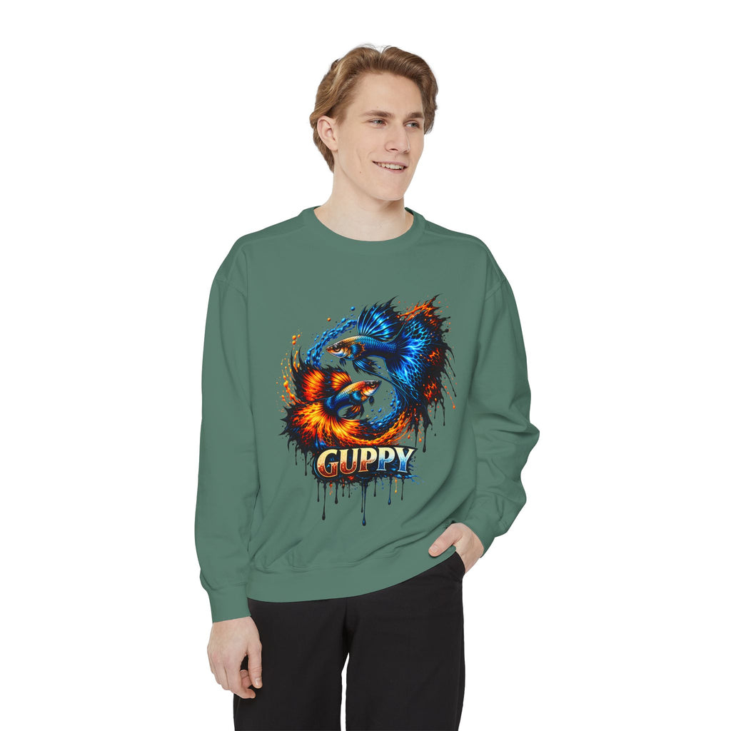 Fire & Ice Guppy – Premium "Neon Flare" Garment-Dyed Sweatshirt