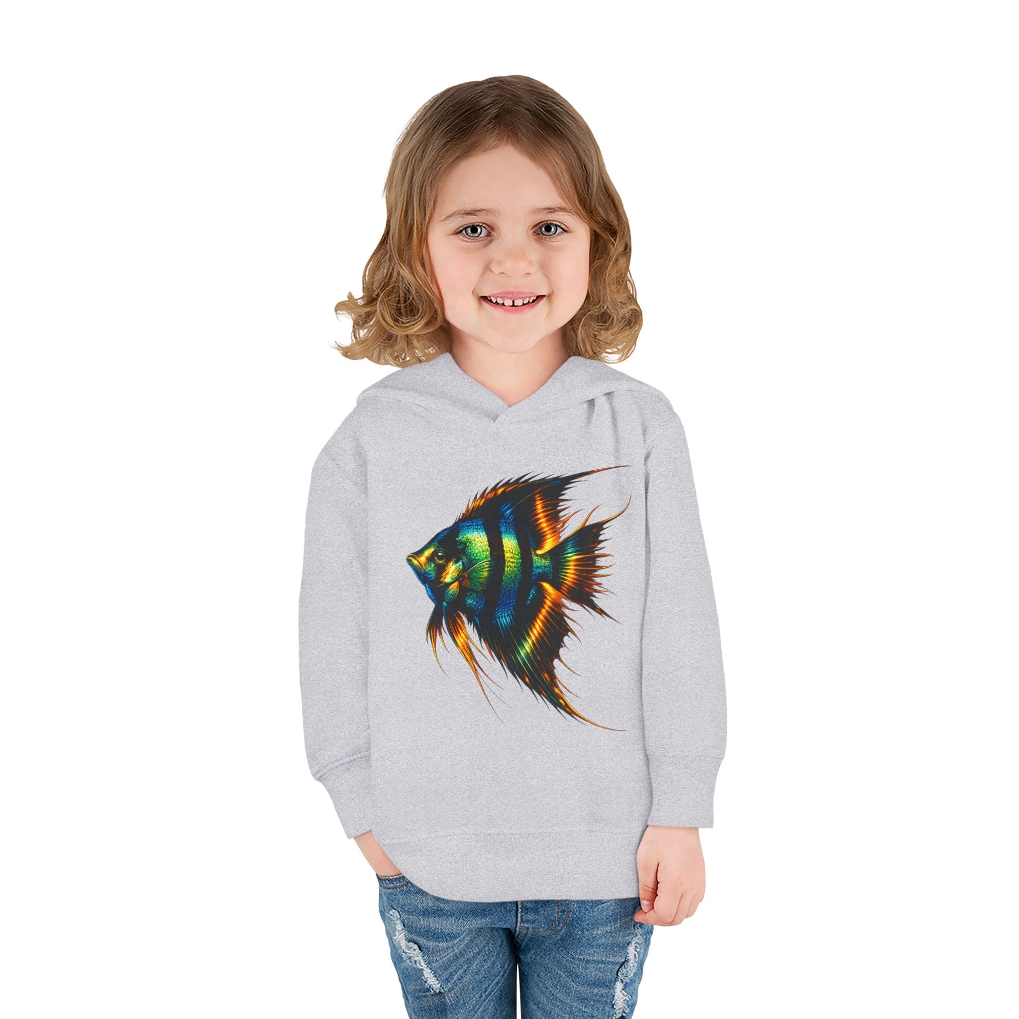 Toddler Hoodie with Colorful Angelfish Graphic