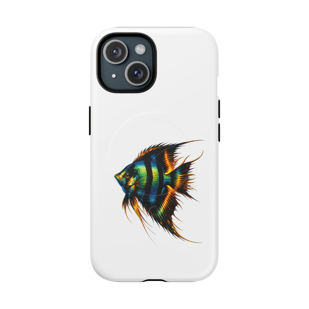 Angelfish Art Tough Magnetic Phone Case — Colorful Aquarium Fish iPhone Cover