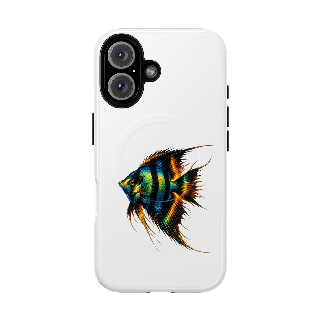 Angelfish Art Tough Magnetic Phone Case — Colorful Aquarium Fish iPhone Cover