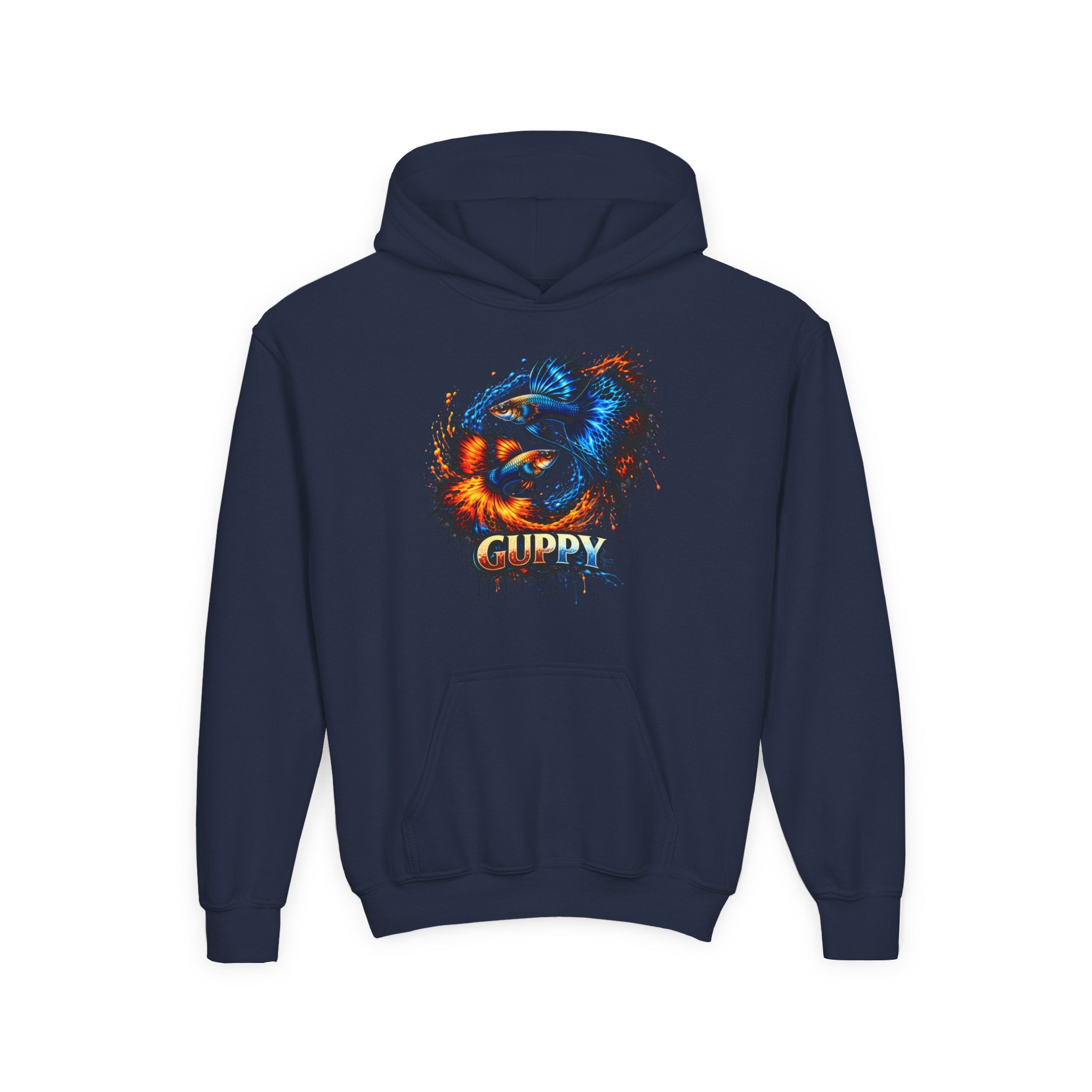 Fire & Ice Guppy – Kids "Neon Flare" Fleece Hoodie