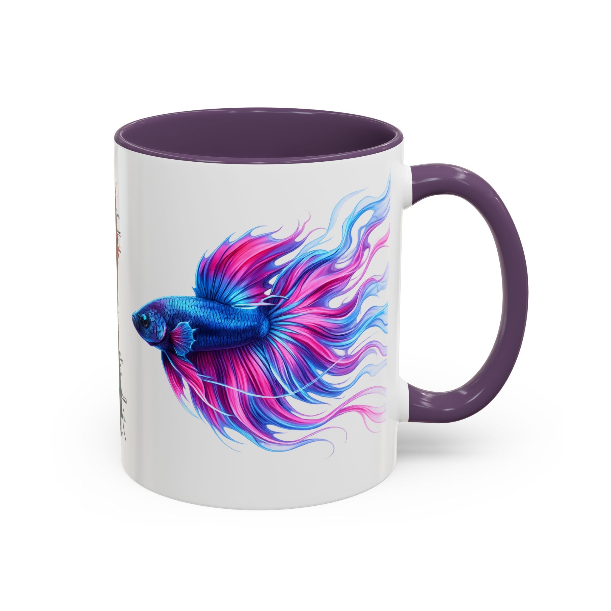 Betta Fish Accent Coffee Mug — Vibrant Neon Betta Design (11/15 oz)