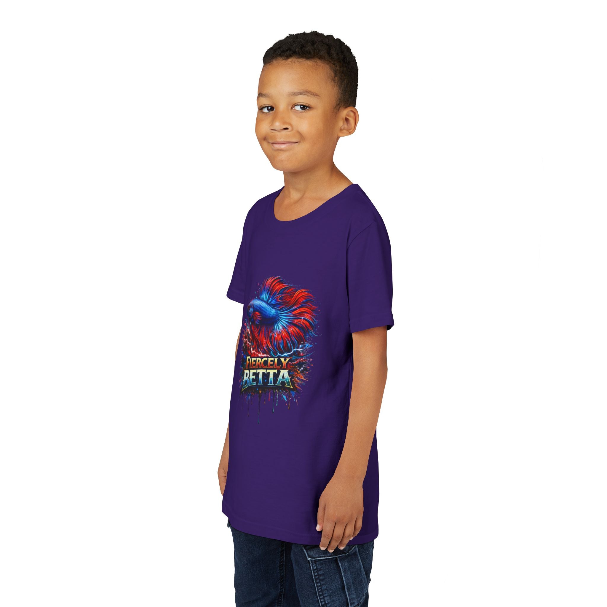 Fiercely Betta Youth Tee - Colorful Betta Fish Graphic Shirt
