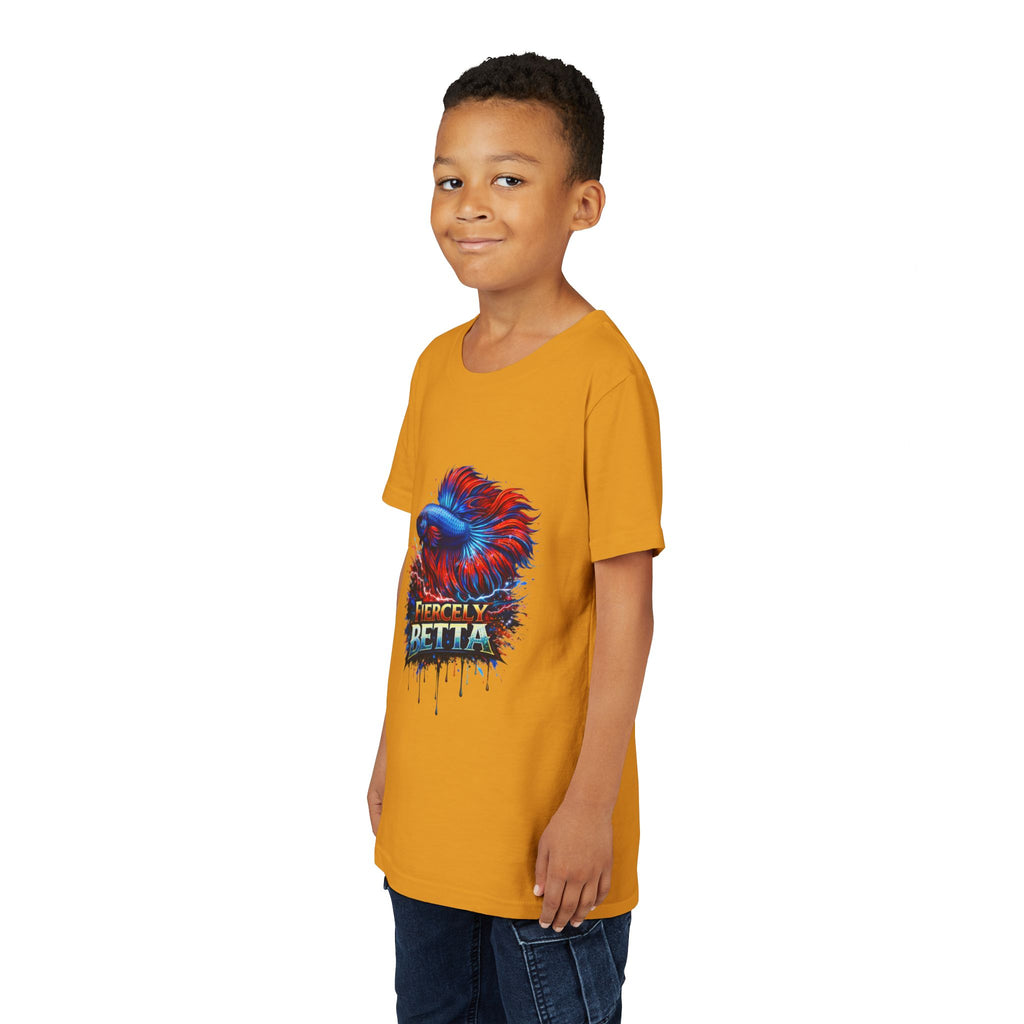 Fiercely Betta Youth Tee - Colorful Betta Fish Graphic Shirt