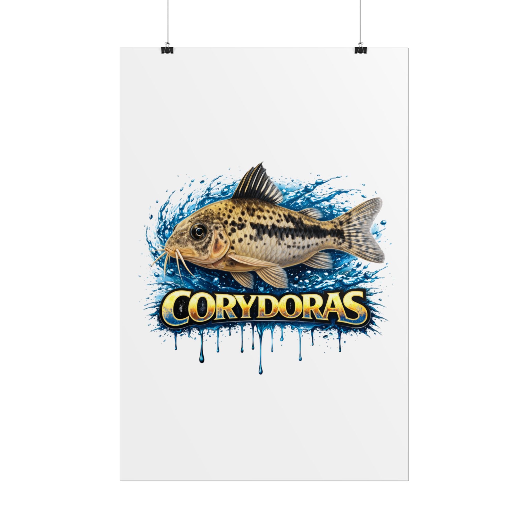 Corydoras Aquarium Fish Poster — Rolled Decorative Wall Art for Fishkeepers