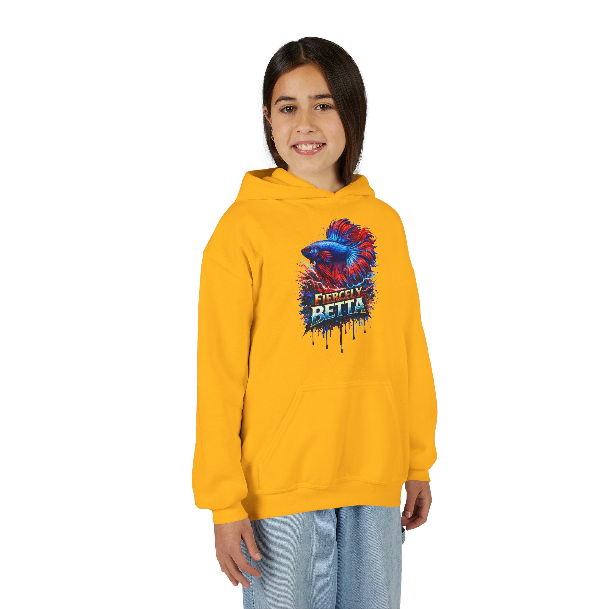 Fiercely Betta – Kids "Neon Flare" Fleece Hoodie