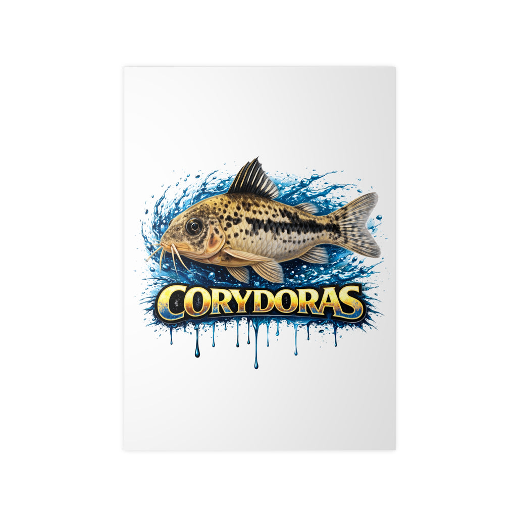 Peppered Cory Photopaper Poster — Colorful Aquarium Catfish Art Print