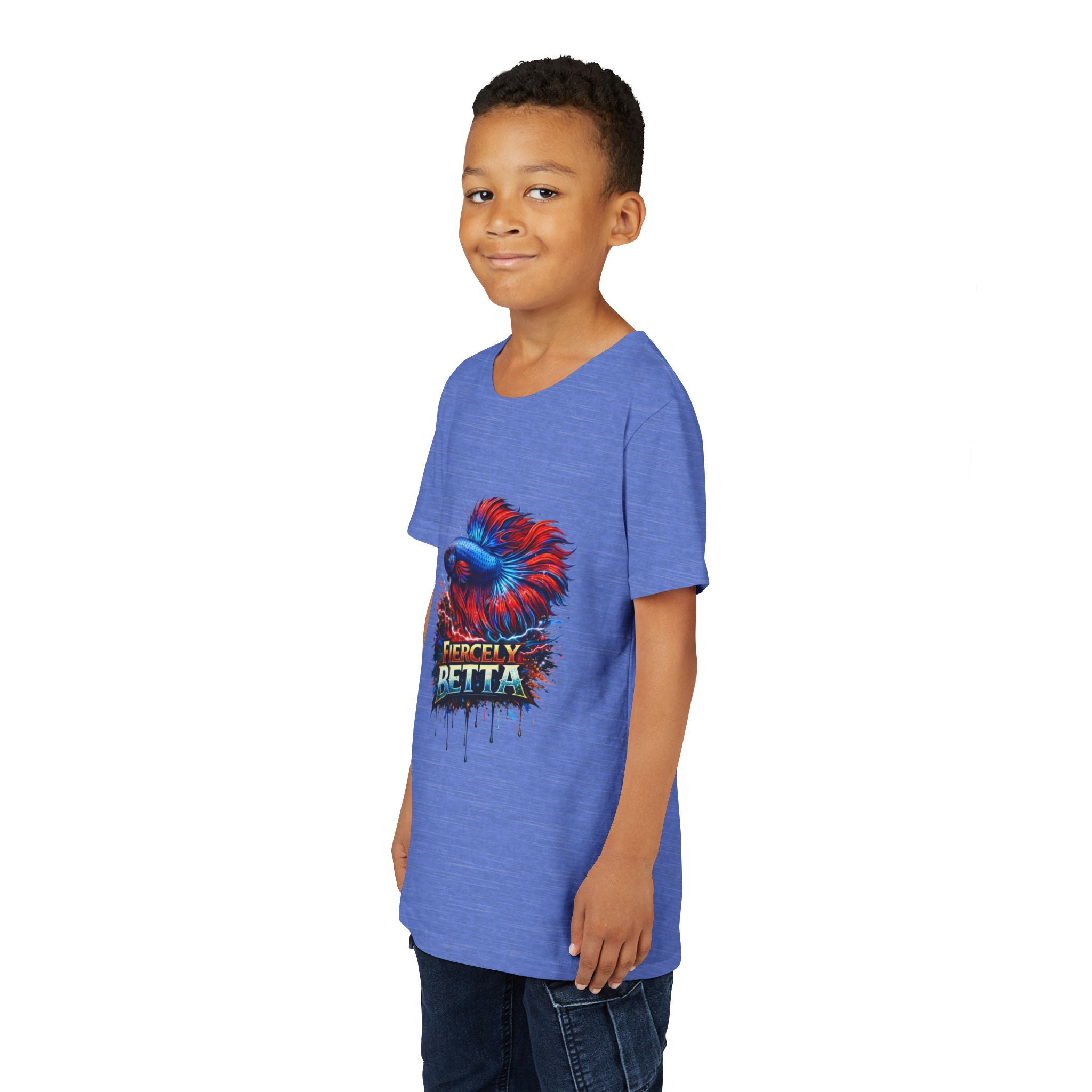 Fiercely Betta Youth Tee - Colorful Betta Fish Graphic Shirt
