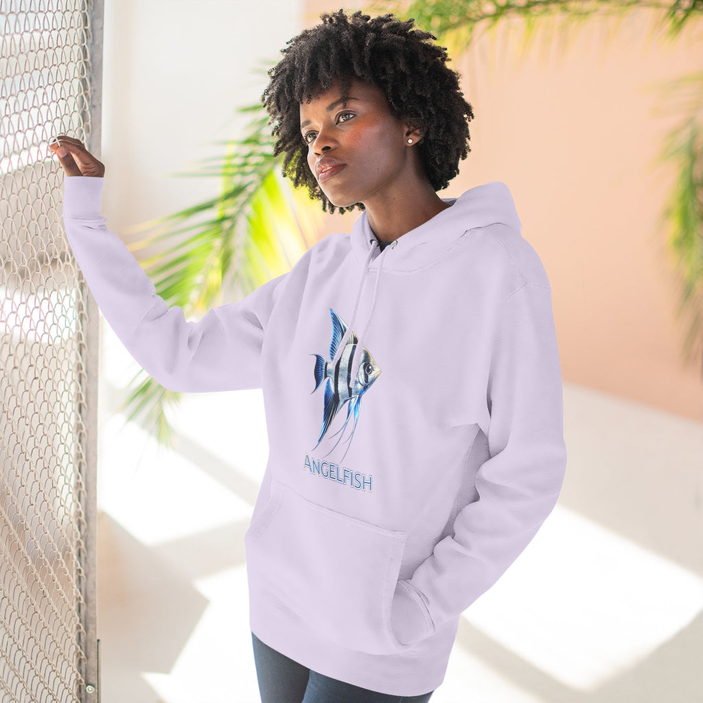 Angelfish Graphic Hoodie — Blue Aquarium Fish Pullover