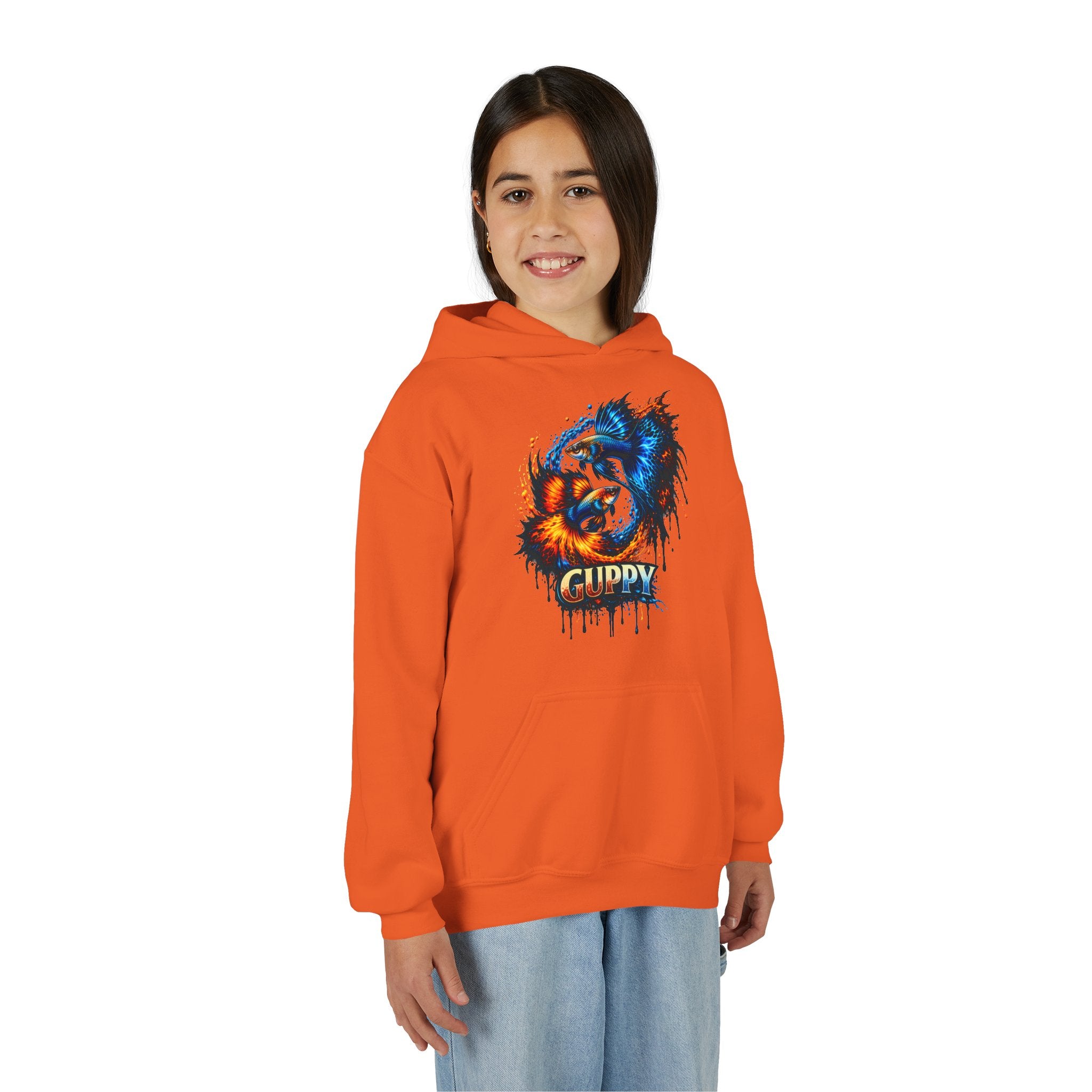 Fire & Ice Guppy – Kids "Neon Flare" Fleece Hoodie
