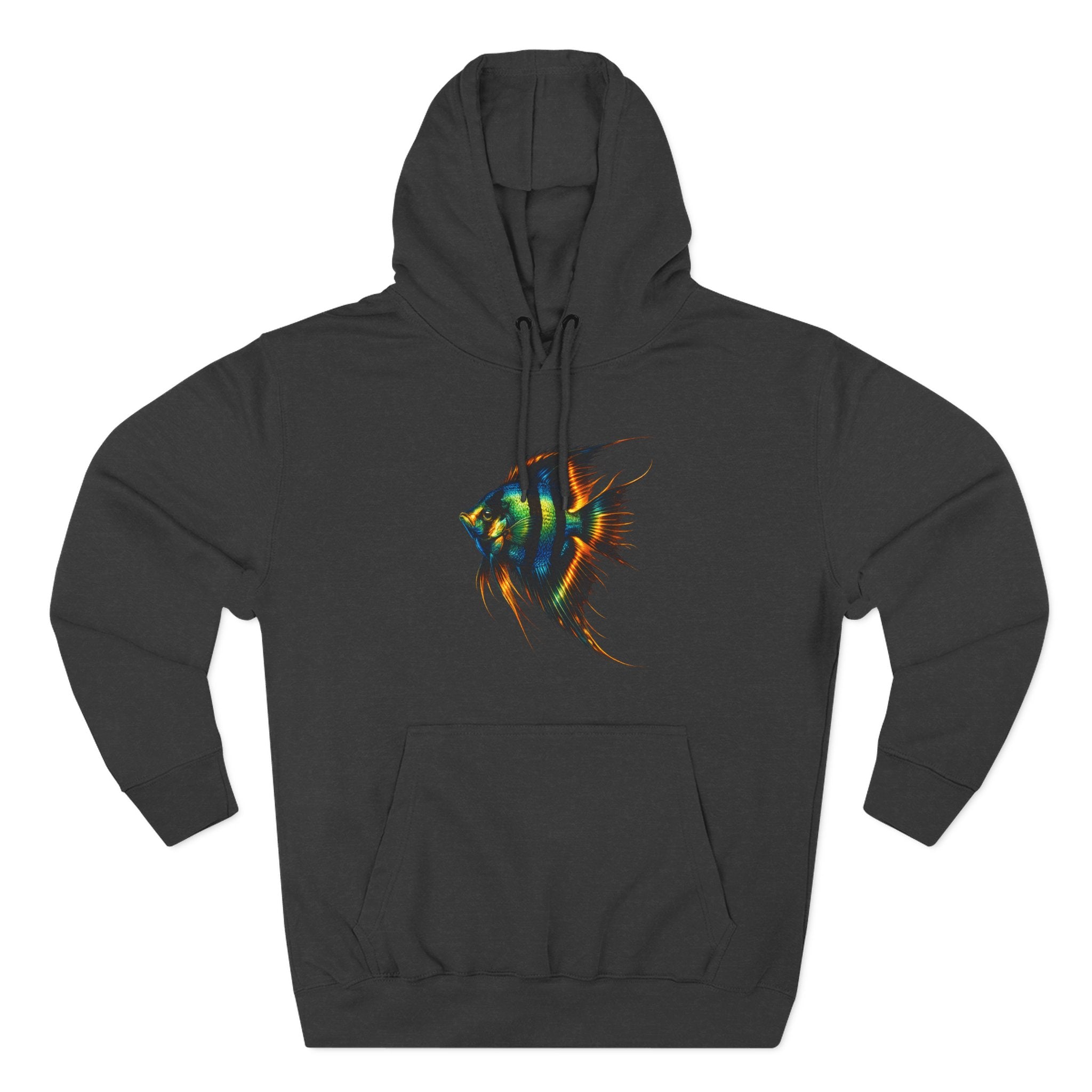 Angelfish Watercolor Hoodie – Colorful Aquarium Fish Graphic Fleece Pullover