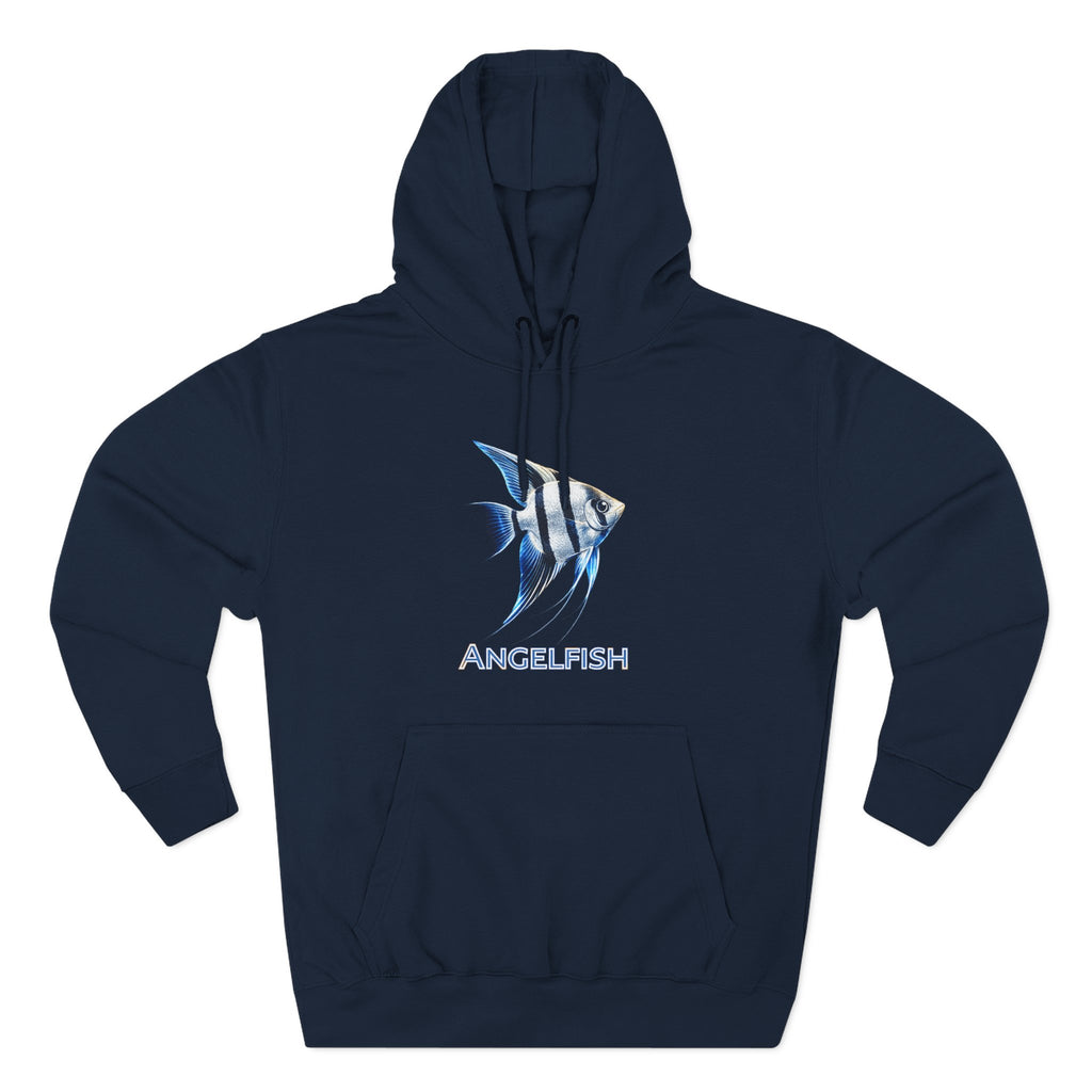 Angelfish Graphic Hoodie — Blue Aquarium Fish Pullover