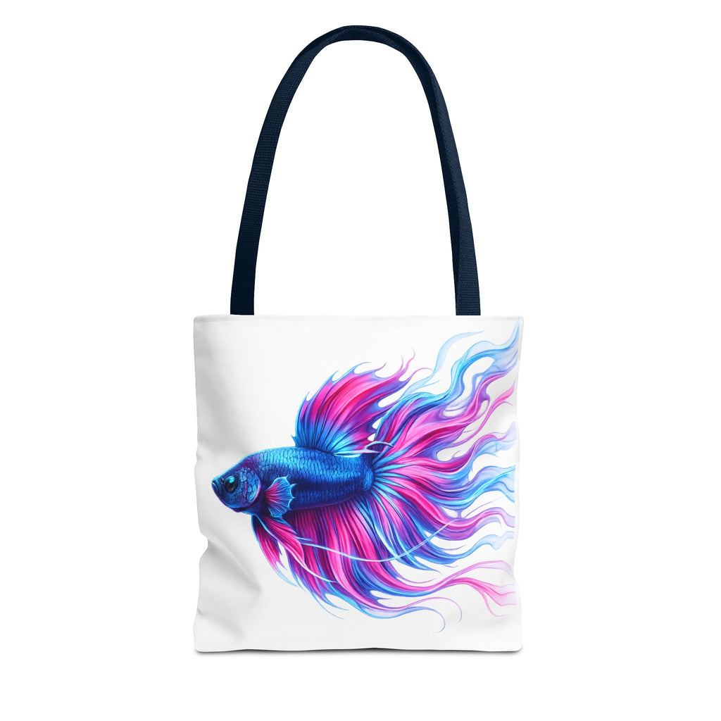 Colorful Betta Fish Tote Bag — Vibrant Blue & Pink Aquatic Art Beach Tote