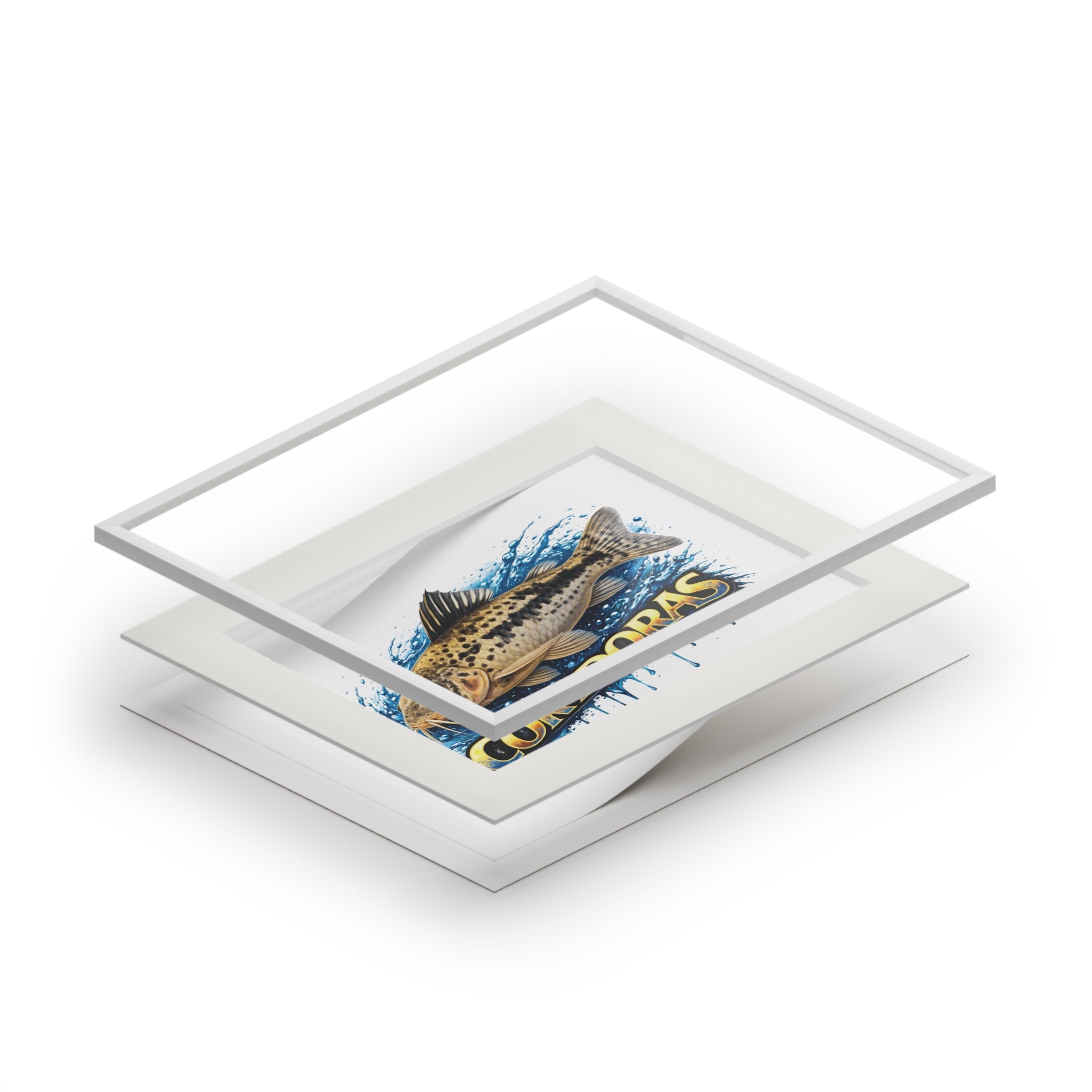 Peppered Corydoras Fish Fine Art Print with Passepartout Frame