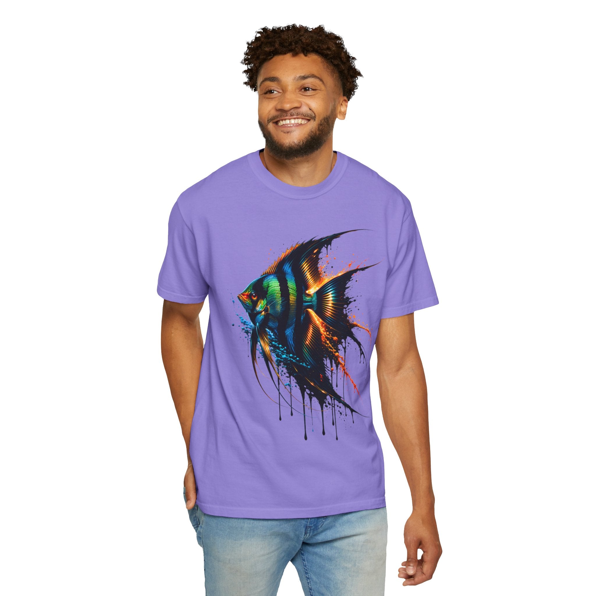 Vibrant Drip Angelfish Graphic Tee