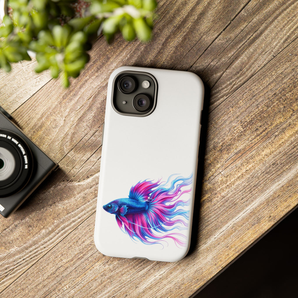 Betta Fish Tough Phone Case — Colorful Watercolor Fish Protective Cover