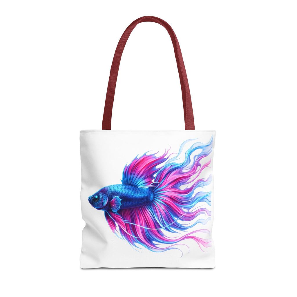 Colorful Betta Fish Tote Bag — Vibrant Blue & Pink Aquatic Art Beach Tote