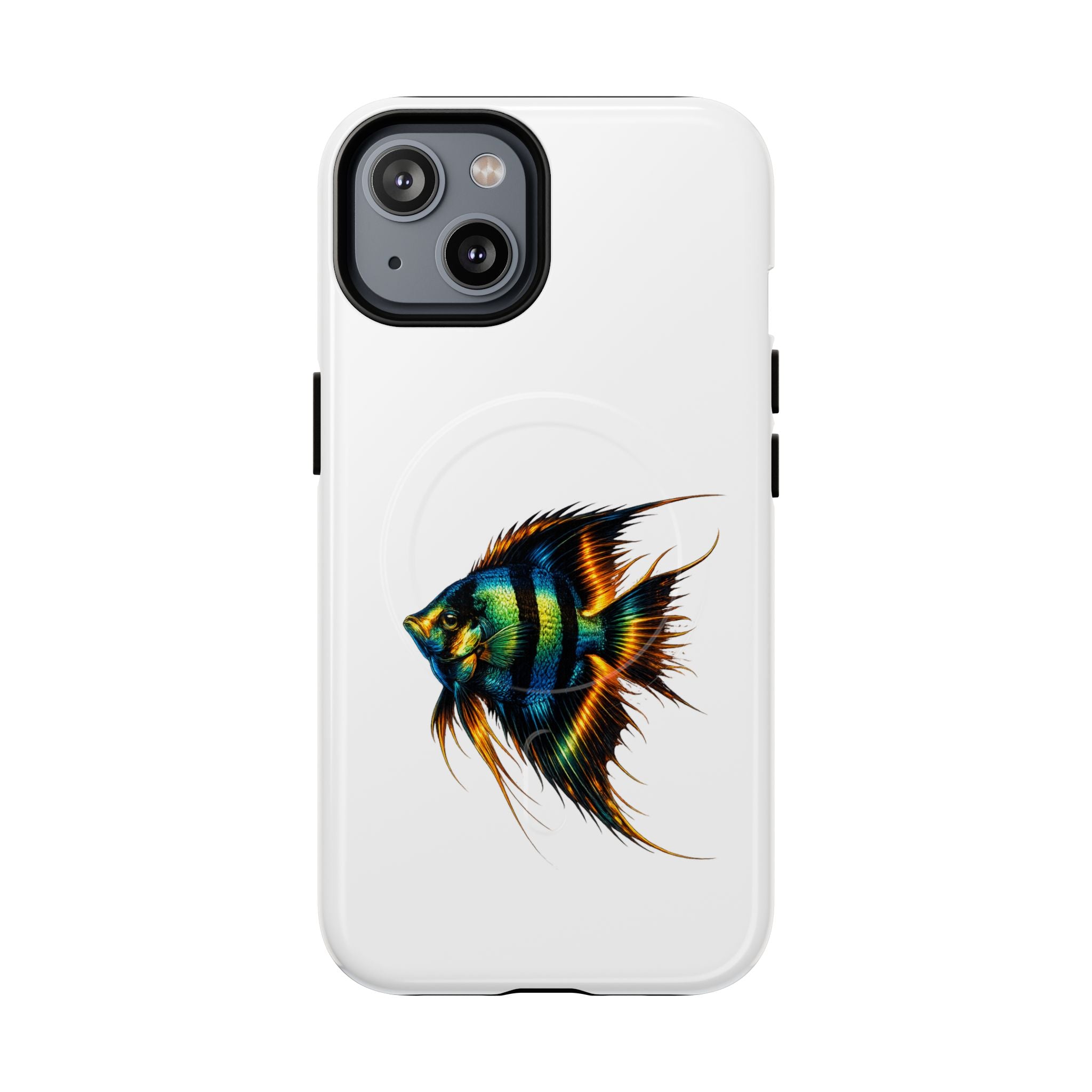Angelfish Art Tough Magnetic Phone Case — Colorful Aquarium Fish iPhone Cover
