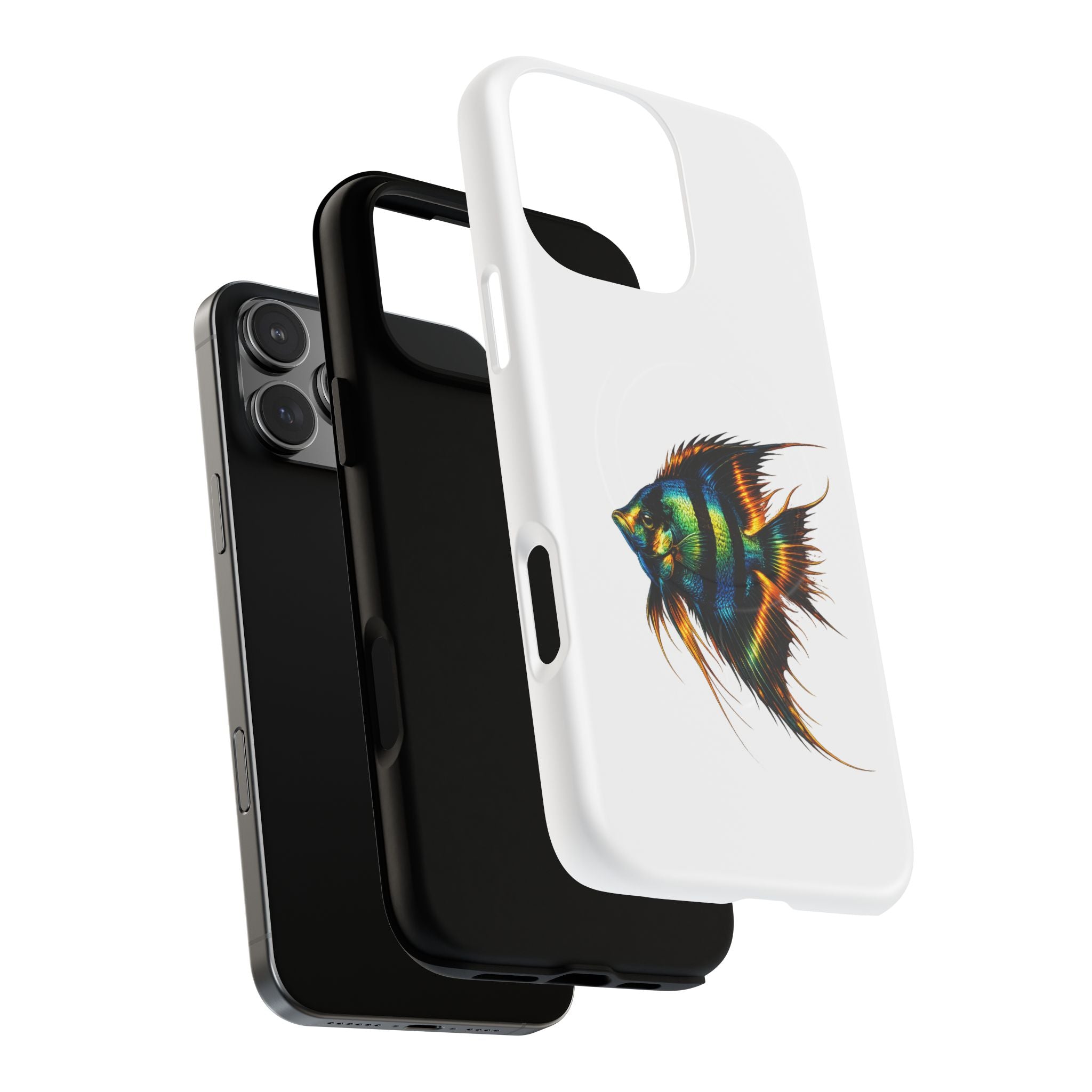 Angelfish Art Tough Magnetic Phone Case — Colorful Aquarium Fish iPhone Cover