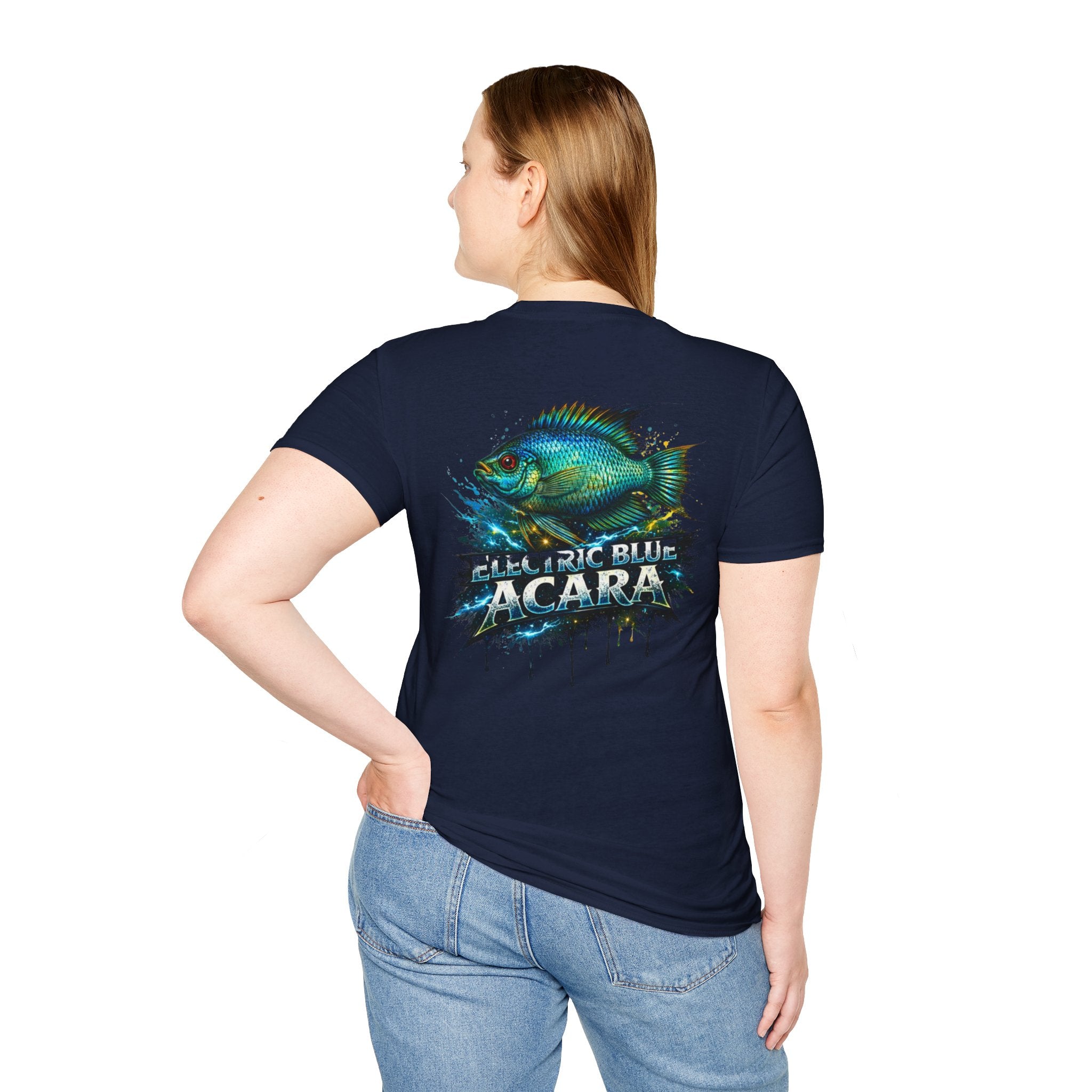 Electric Blue Acara Fish T-Shirt — Vibrant Angler Graphic Tee