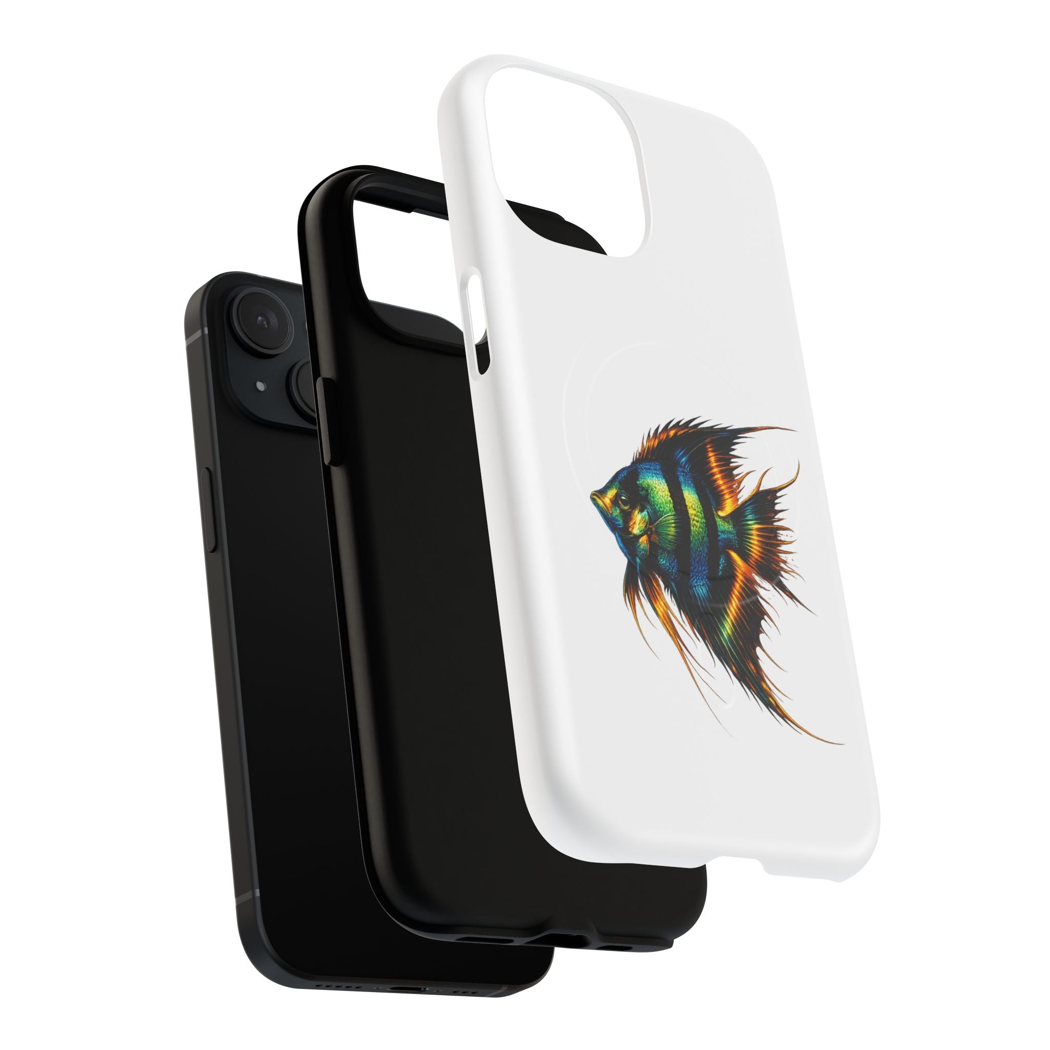 Angelfish Art Tough Magnetic Phone Case — Colorful Aquarium Fish iPhone Cover