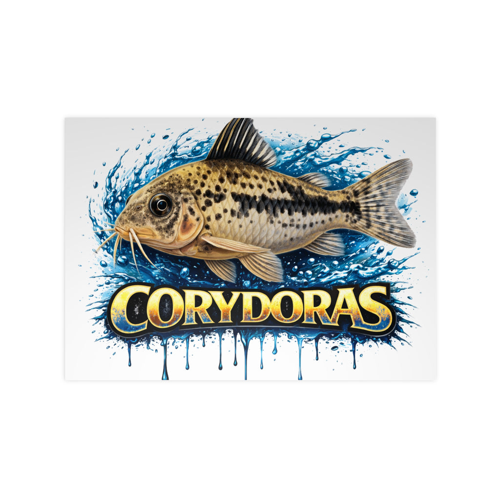 Peppered Cory Photopaper Poster — Colorful Aquarium Catfish Art Print