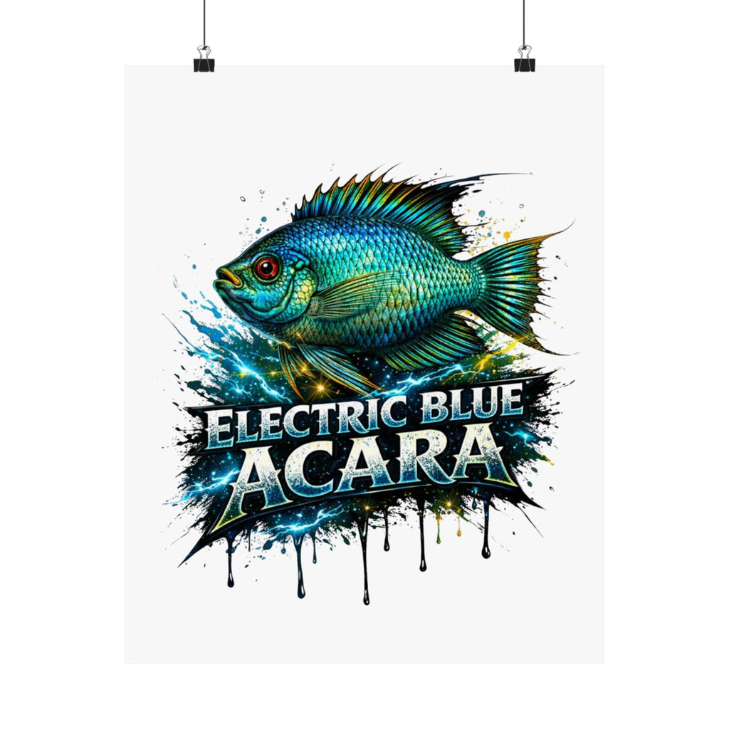 Electric Blue Acara – Matte Vertical Poster