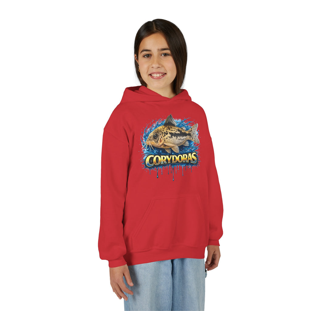 Corydoras Fish Youth Hoodie — Colorful Aquarium Catfish Design