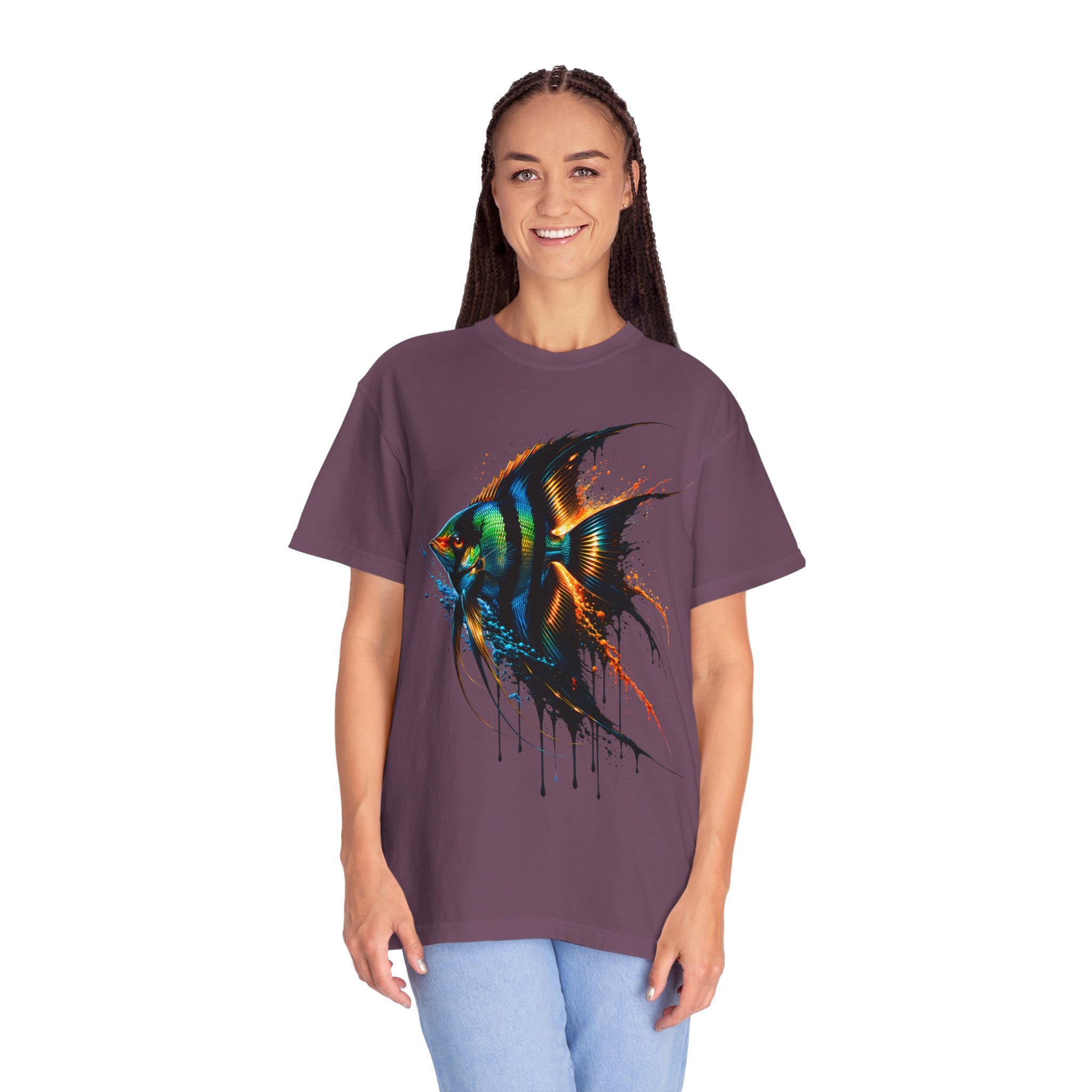 Vibrant Drip Angelfish Graphic Tee