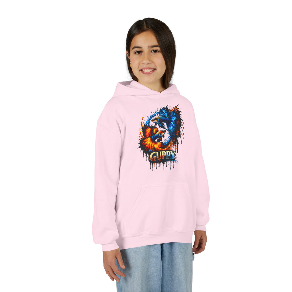 Fire & Ice Guppy – Kids "Neon Flare" Fleece Hoodie