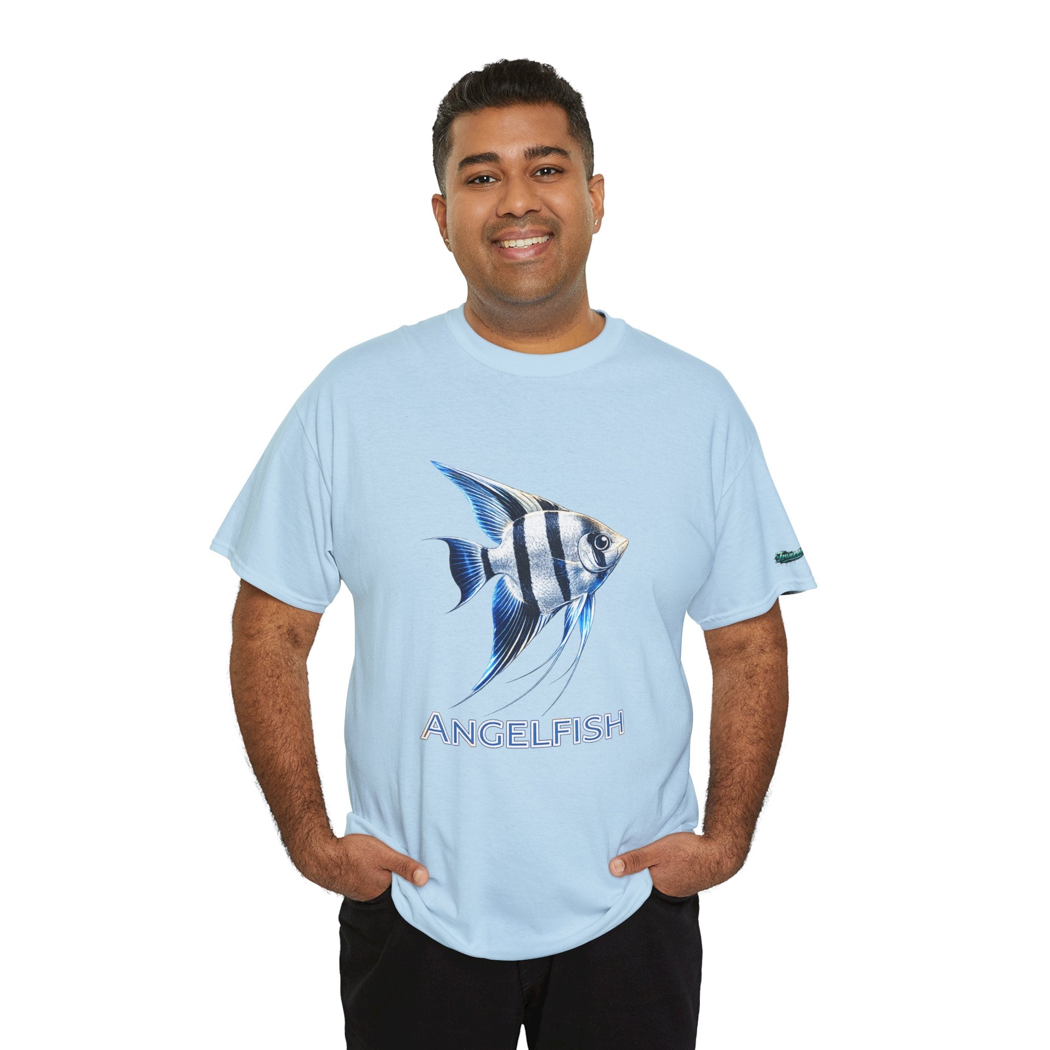 Angelfish Graphic Tee — Blue Tropical Fish Shirt
