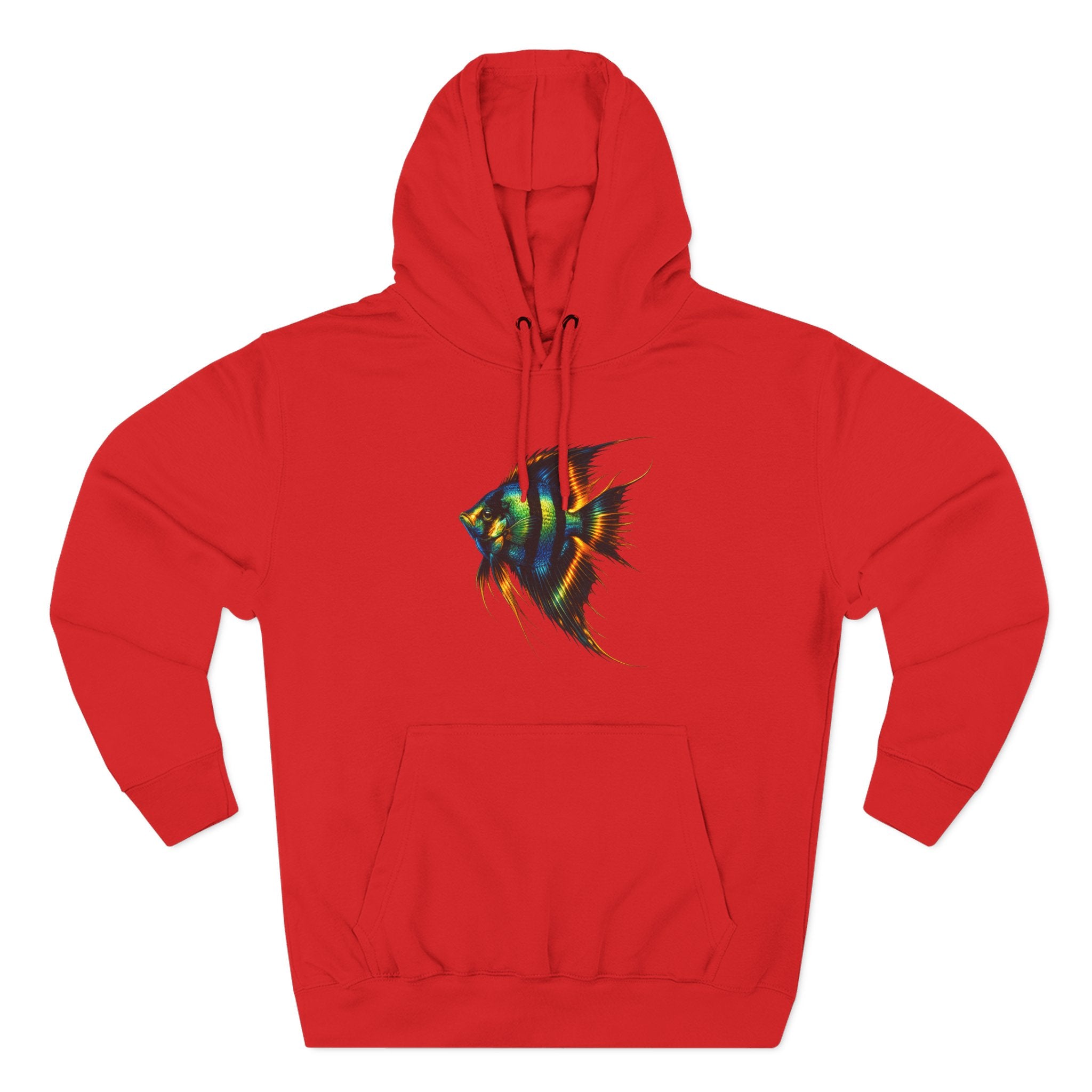Angelfish Watercolor Hoodie – Colorful Aquarium Fish Graphic Fleece Pullover