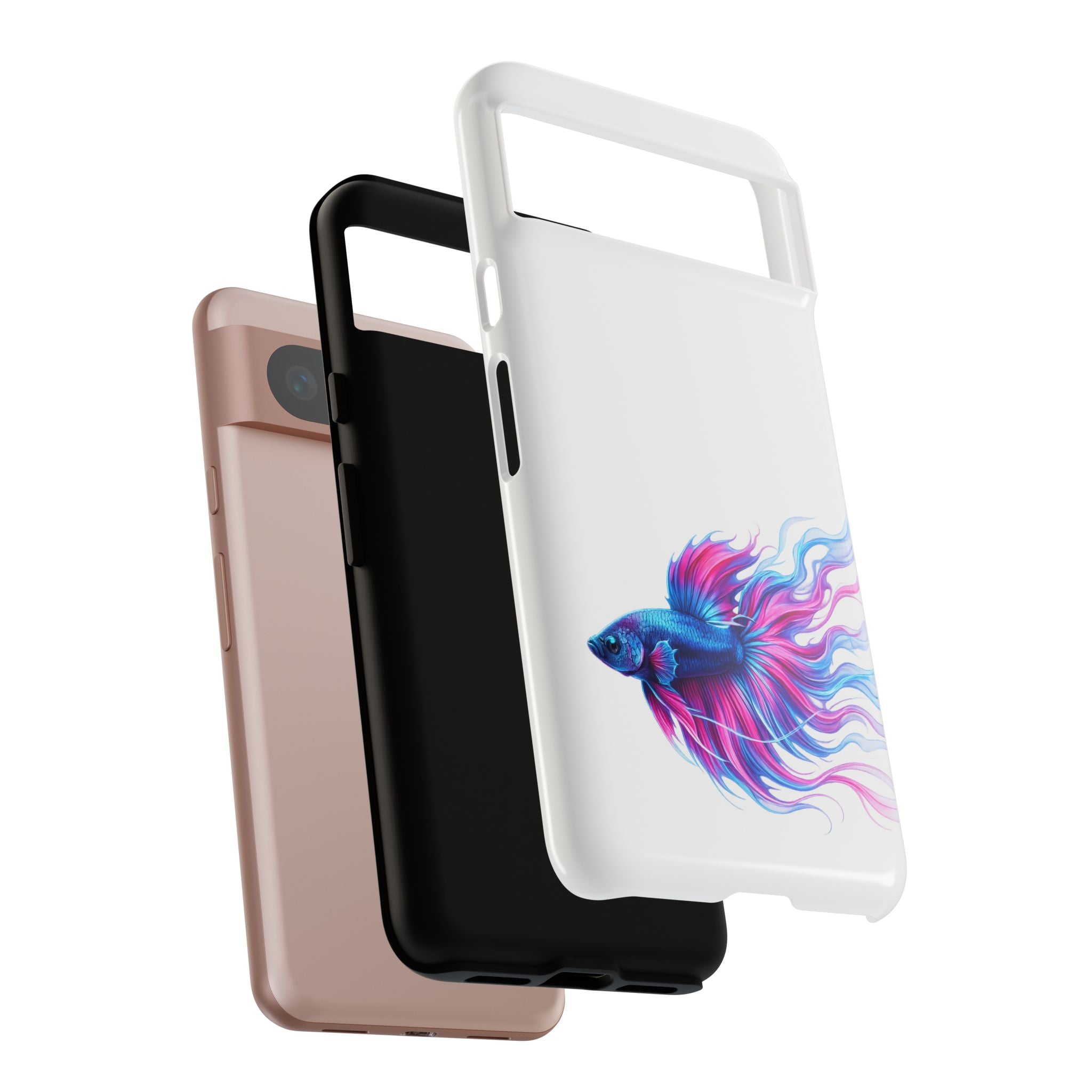 Betta Fish Tough Phone Case — Colorful Watercolor Fish Protective Cover