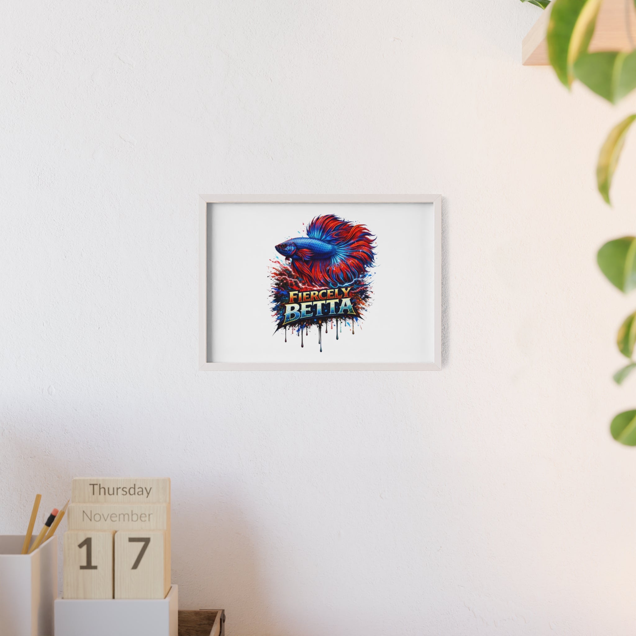 Fiercely Betta Framed Poster — Colorful Betta Fish Wall Art