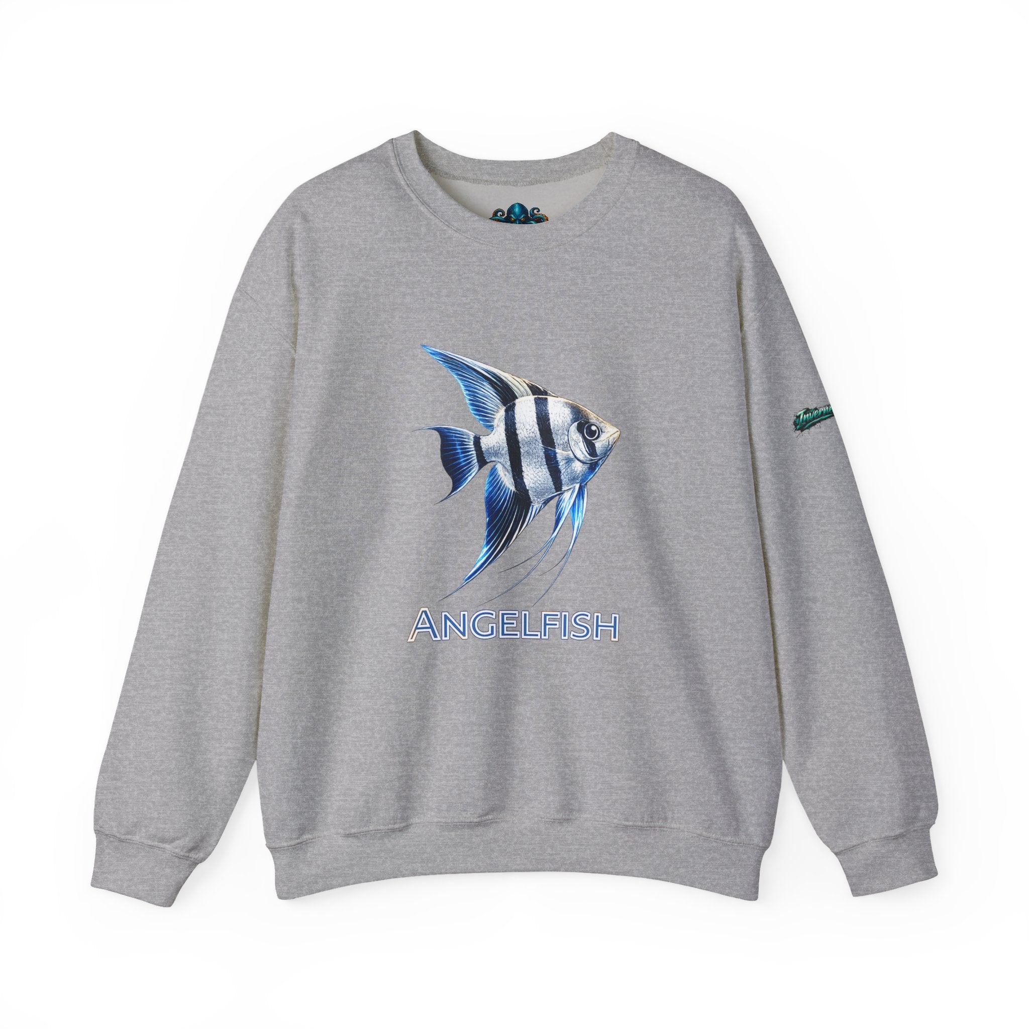 Angelfish Crewneck Sweatshirt — Blue Tropical Fish Graphic