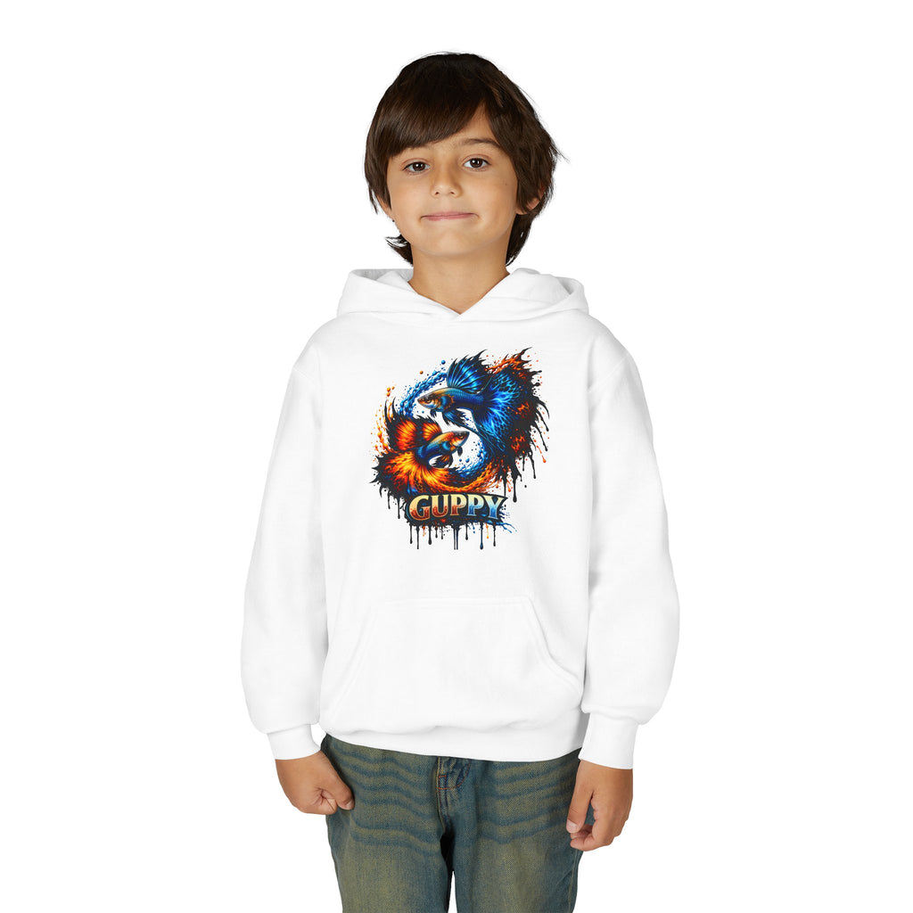 Fire & Ice Guppy – Kids "Neon Flare" Fleece Hoodie