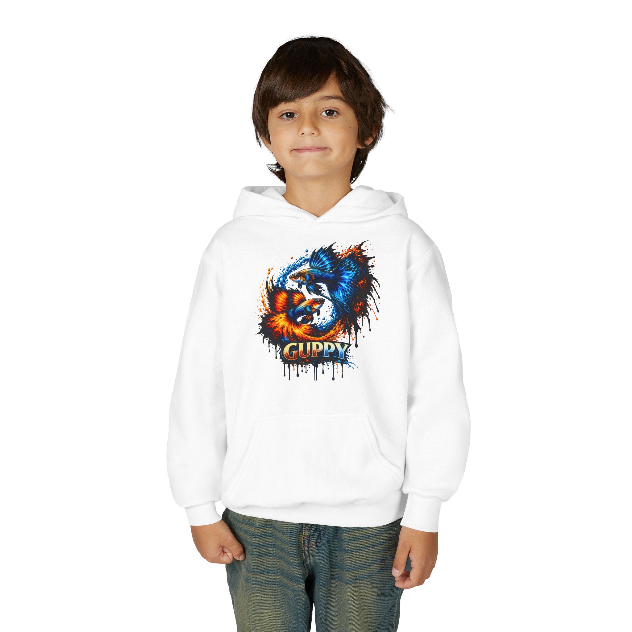 Fire & Ice Guppy – Kids "Neon Flare" Fleece Hoodie