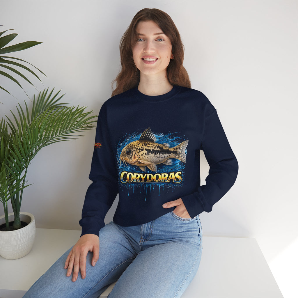 Peppered Corydoras Fish Crewneck Sweatshirt – Aquatic Aquarium Lover Tee