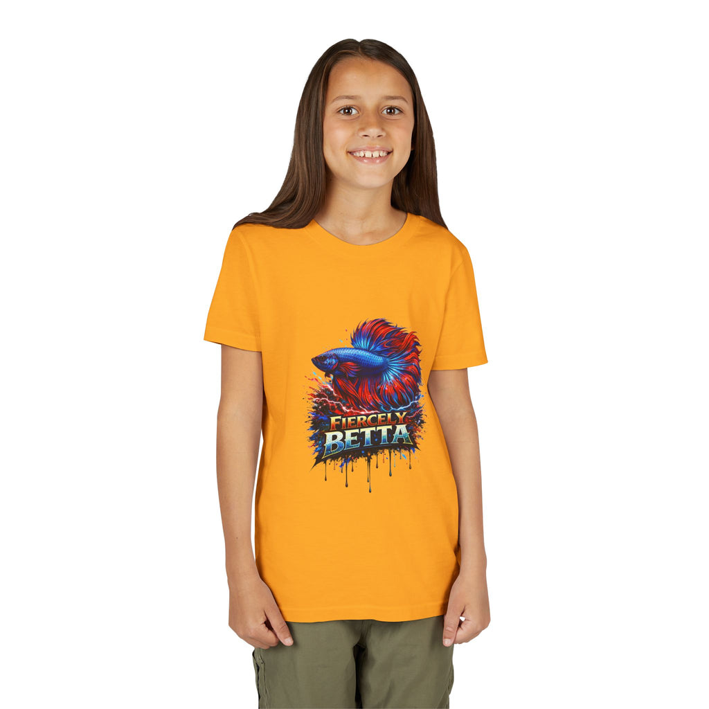 Fiercely Betta Youth Tee - Colorful Betta Fish Graphic Shirt