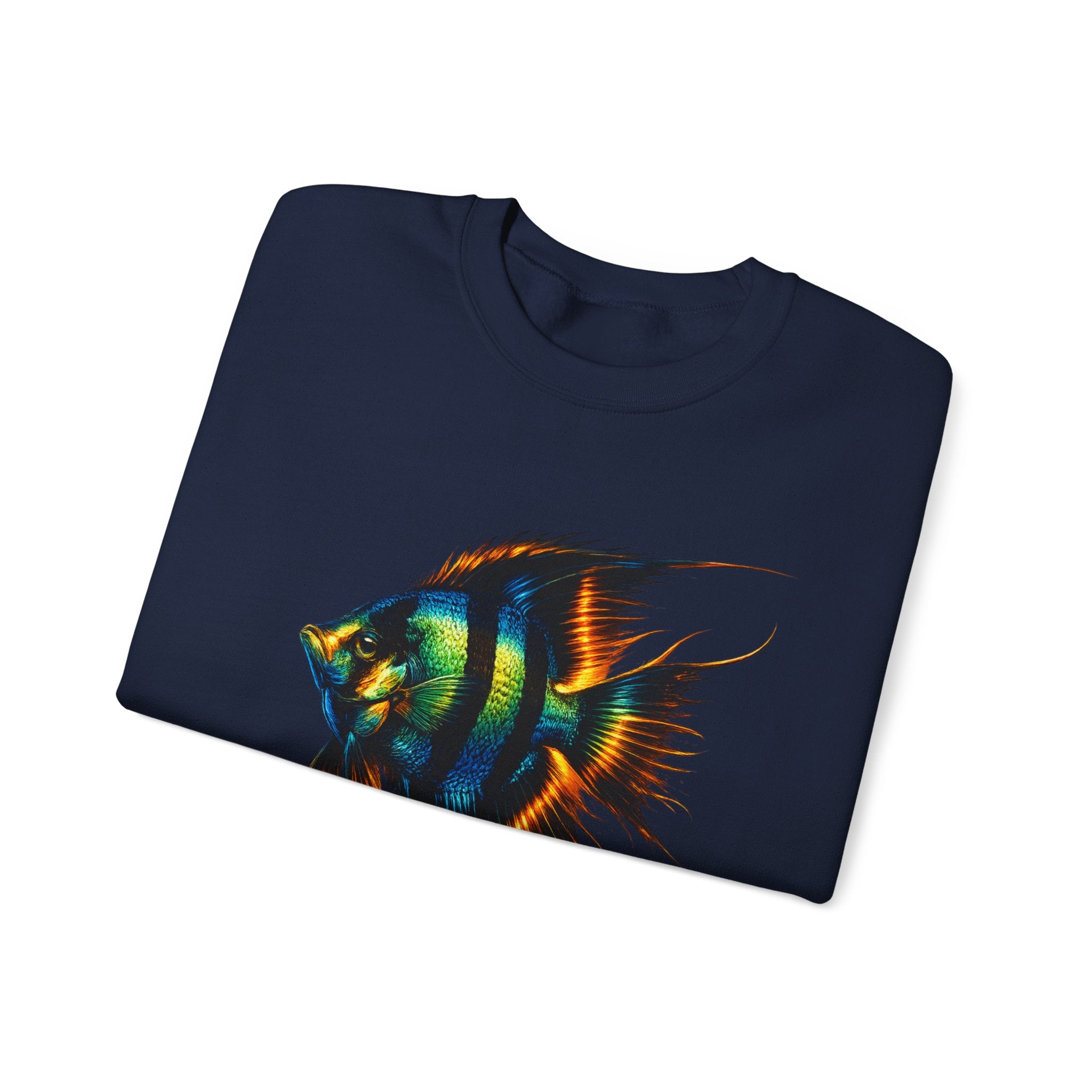 Angelfish Graphic Sweatshirt — Colorful Tropical Fish Crewneck