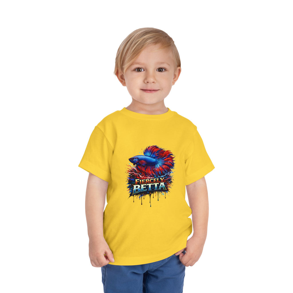 Toddler Tee - 'Fierce Betta' Colorful Betta Fish Graphic Shirt for Kids