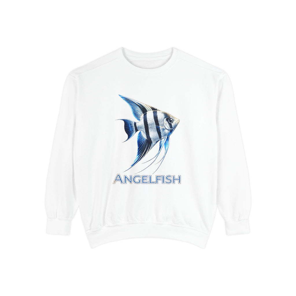 Angelfish Graphic Sweatshirt — Blue Tropical Fish Crewneck