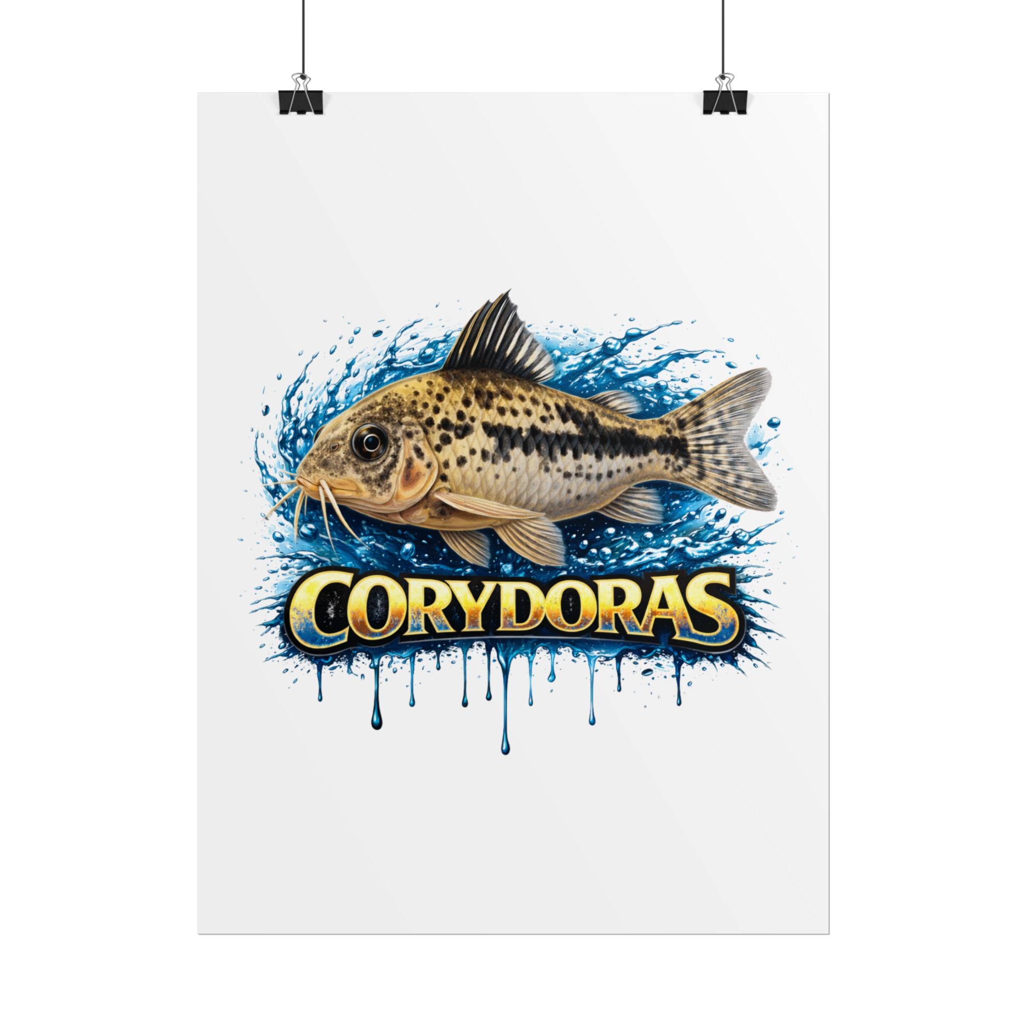 Corydoras Aquarium Fish Poster — Rolled Decorative Wall Art for Fishkeepers