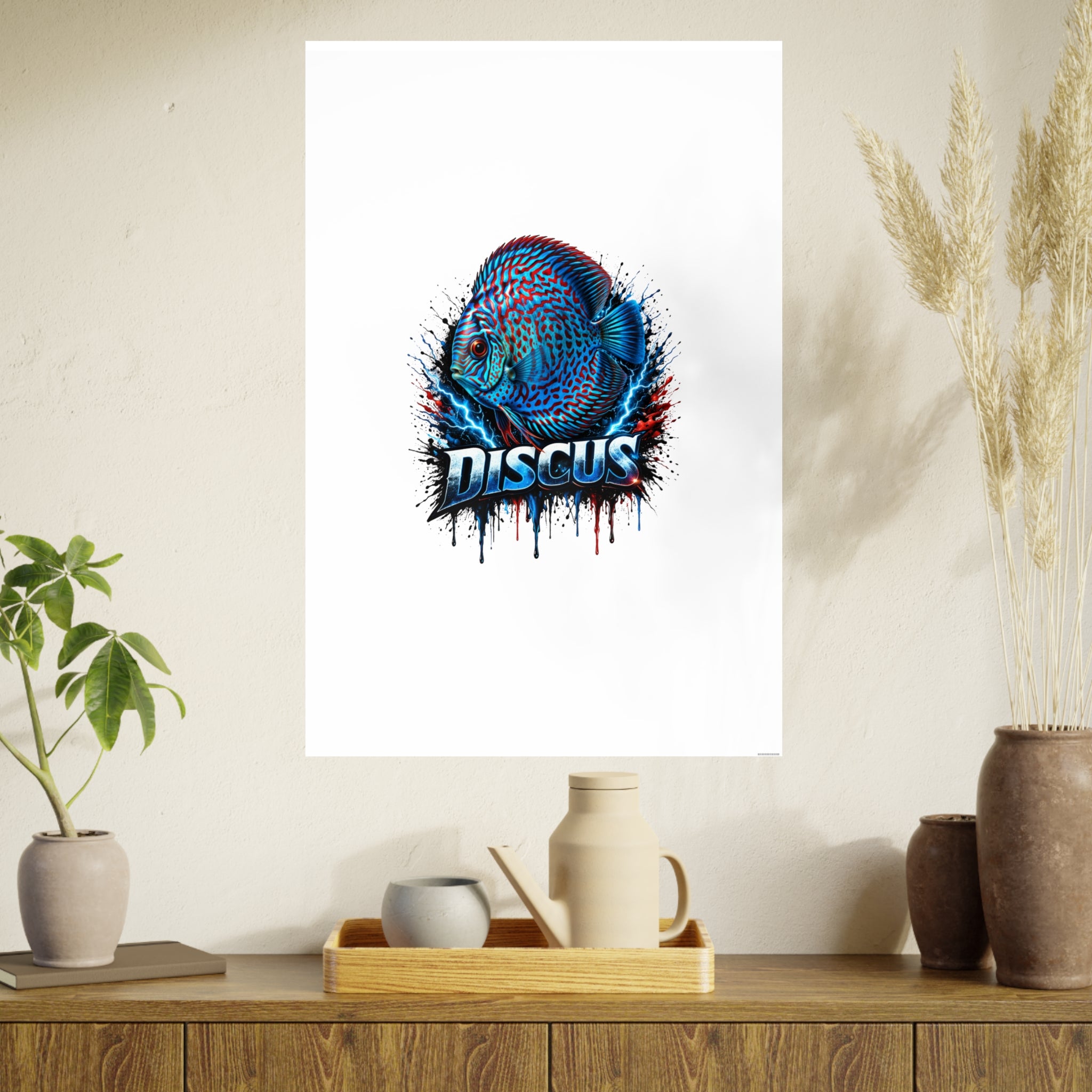 Discus Fish Art Poster — Vibrant Aquarium Wall Print