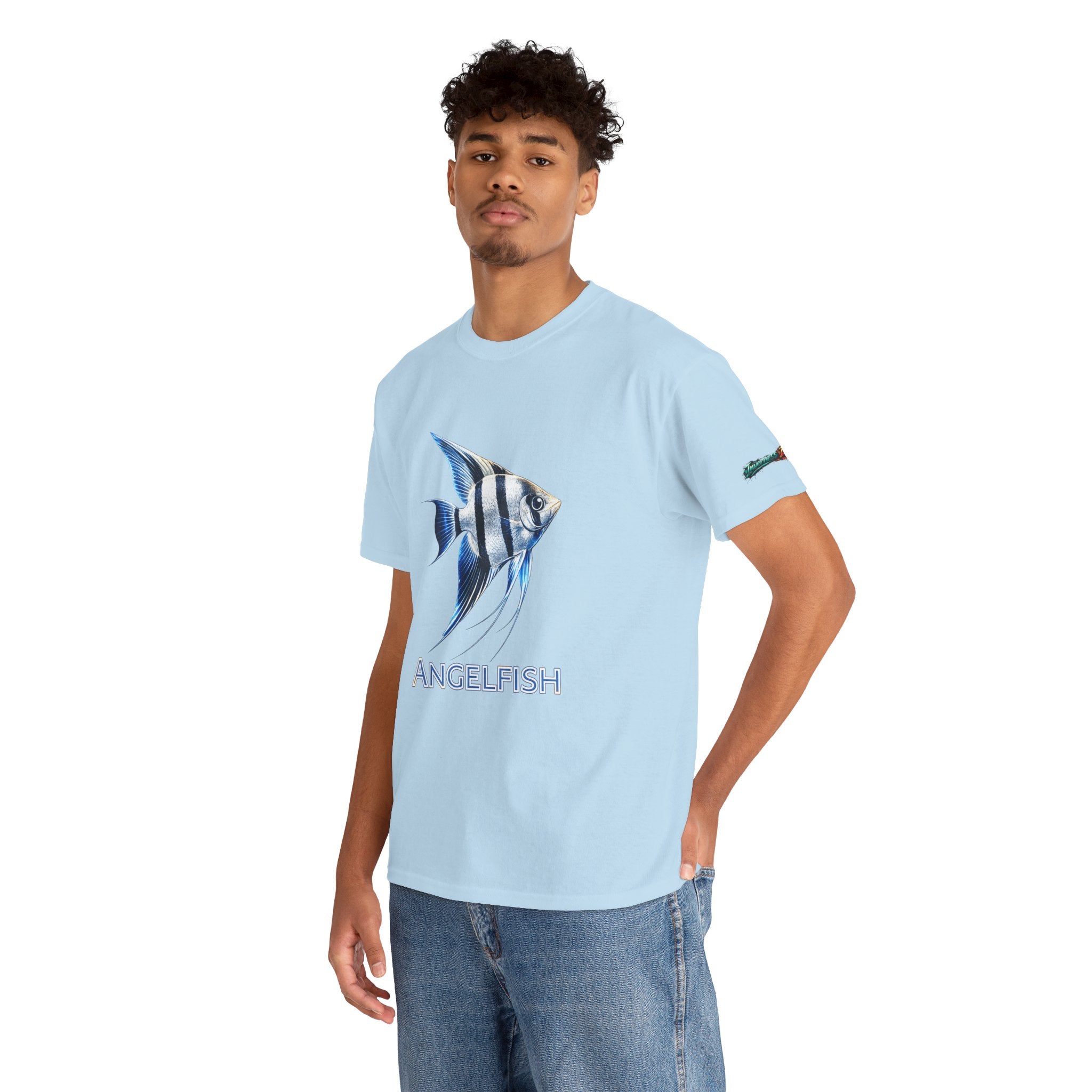Angelfish Graphic Tee — Blue Tropical Fish Shirt