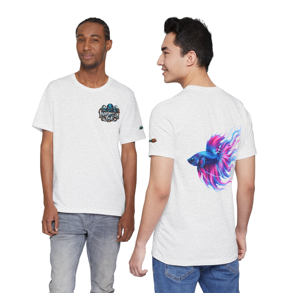 Betta Fish Graphic Tee — Vibrant Blue & Pink Aquatic Art T‑Shirt